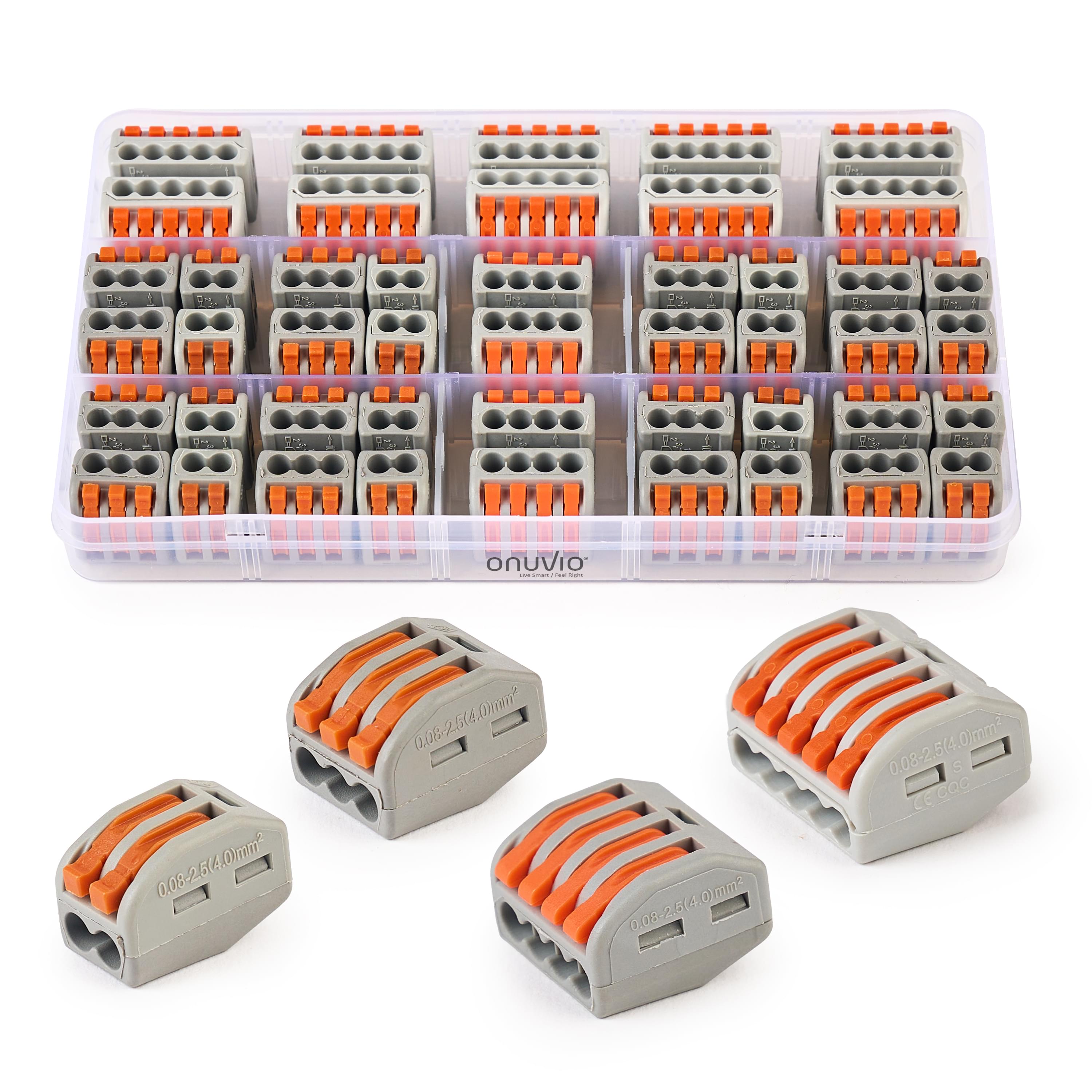 Set 35 conectori rapizi, reglete rapide cu levier pentru instalatii electrice cu 2, 3, 5 si 8 pini, tip 222