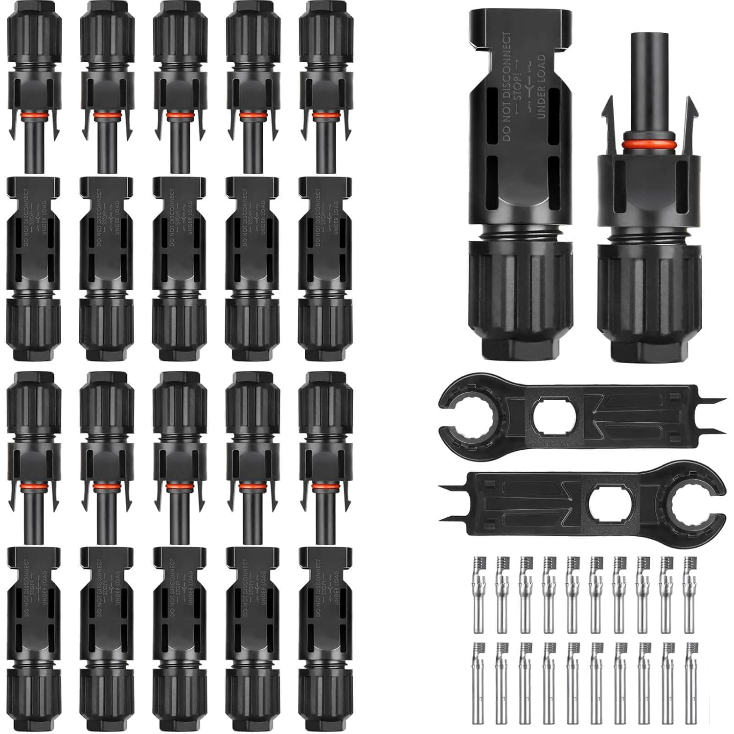Set 10 Conectori MC4 Onuvio® pentru Panouri Solare Fotovoltaice, Mamă/Tată, 1000V 30A, Certificare CE RoHS, Rezistent la apa IP67
