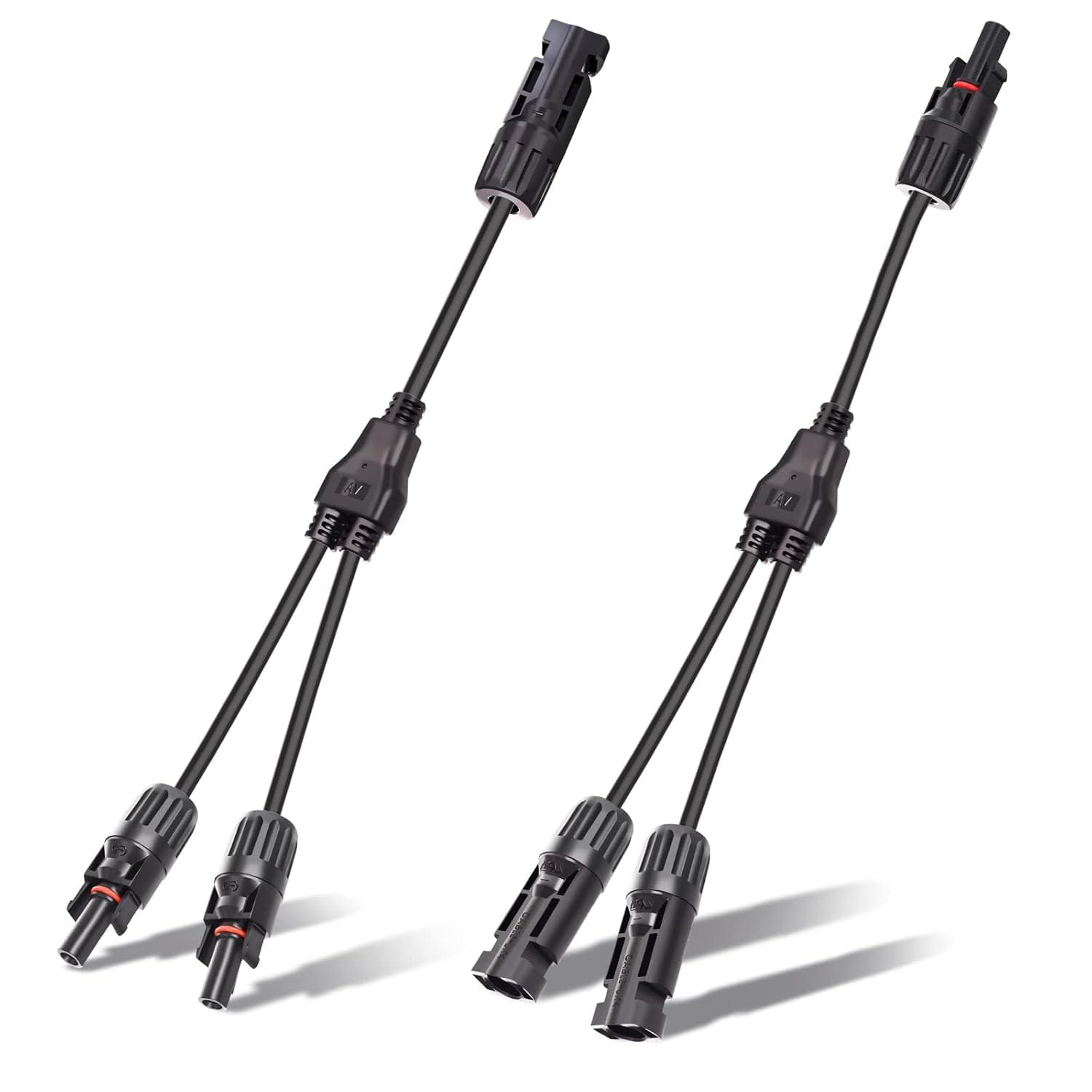 Splitter conector solar MC4 1 la 2 (Y) – pereche M/FF + F/MM, 1000V DC 30A, IP67, 2,5mm, 4mm, 6mm, certificari CE & RoHS – Onuvio®