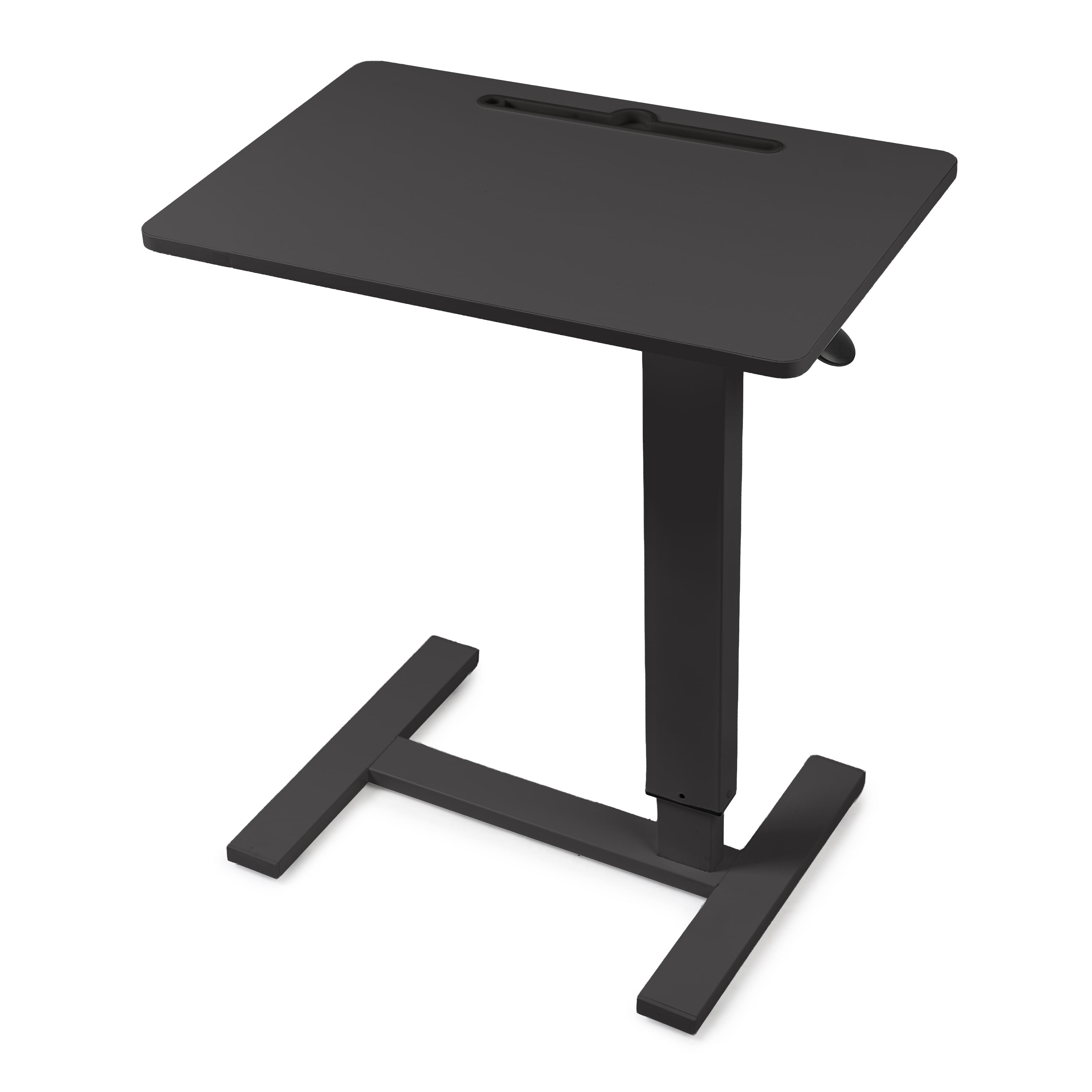 Masa reglabila pe inaltime cu lift pneumatic, cu roti – blat 60x40 cm, inaltime 66–90 cm, masa laterala pentru pat/canapea, onuvio® - negru