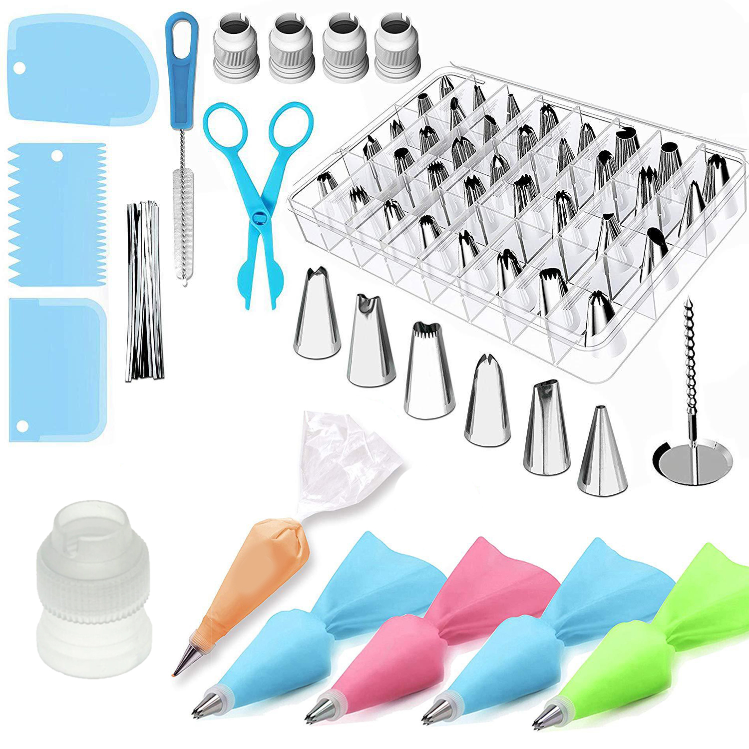 Set cofetarie/patiserie, 72 piese, duiuri pentru ornat si decorat prajituri, torturi, Onuvio™