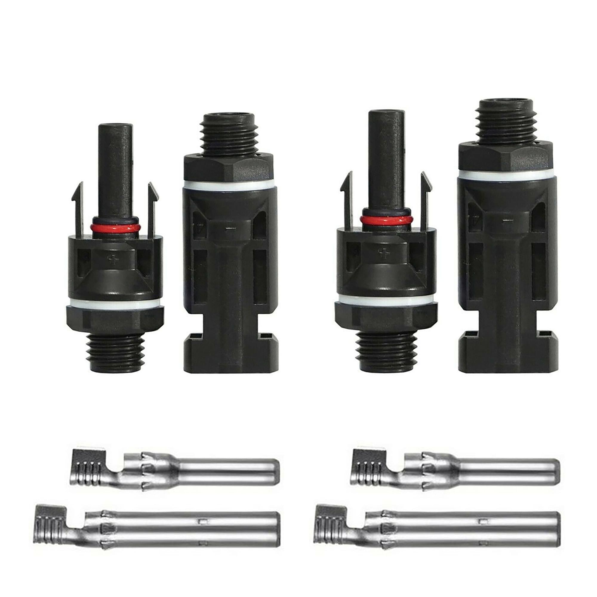 Set 4 conectori MC4 panel-mount M+F Onuvio – 1000V 30A, trecere prin panou pentru cutii de distributie si panouri electrice, cablu solar 2.5–6 mm2, kit 2 mama + 2 tata, cu piulita si O-ring