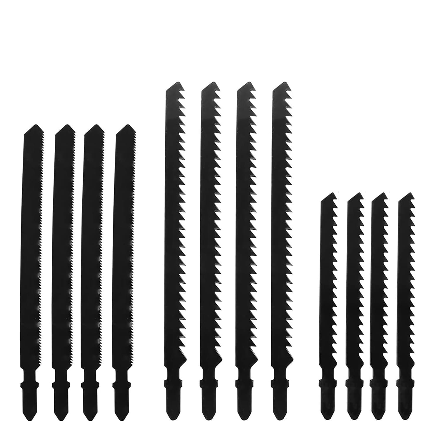 Set 12 lame pentru fierastrau pendular (soricel) – 3 tipuri x 4 buc, pentru lemn si metal, prindere tip t, taiere rapida si fina – onuvio®