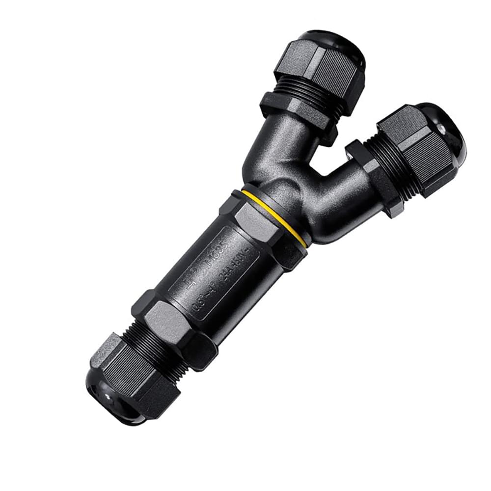 Conector derivatie Y impermeabil IP68, exterior, M25, 3 poli, sectiune cablu 0.5-2.5 mm2, diametru cablu 5-8 mm, prindere pe surub - Onuvio®