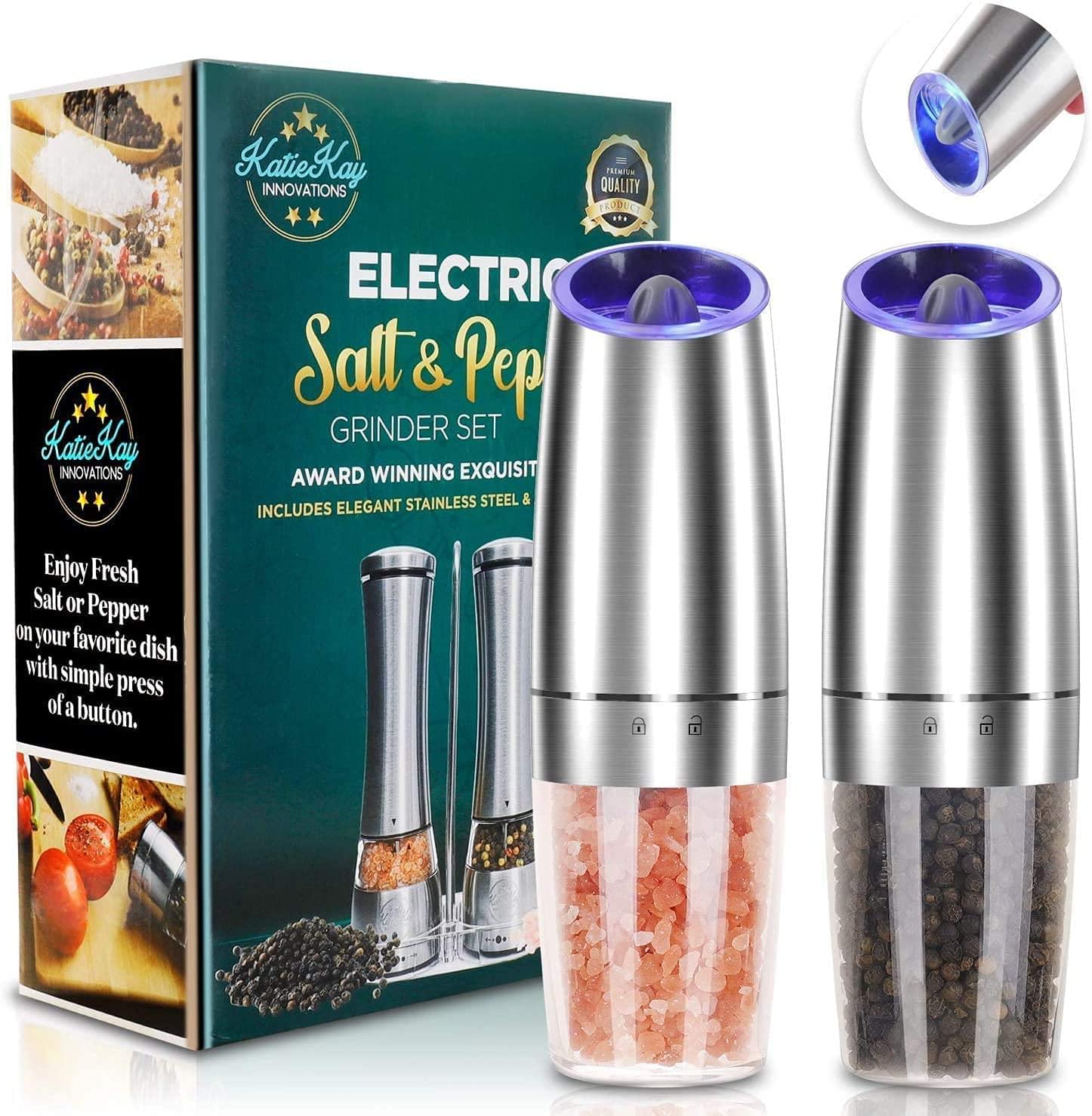 Set Râșnițe Inox Sare, Piper, Electrice, Automate, Led, Onuvio™