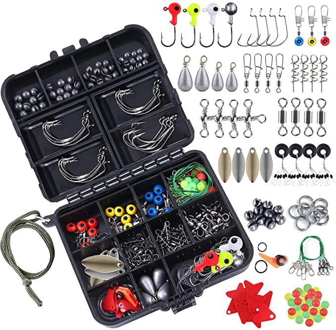Set pescuit cu 187 piese in cutie transport, cu accesorii si momeli , Onuvio®