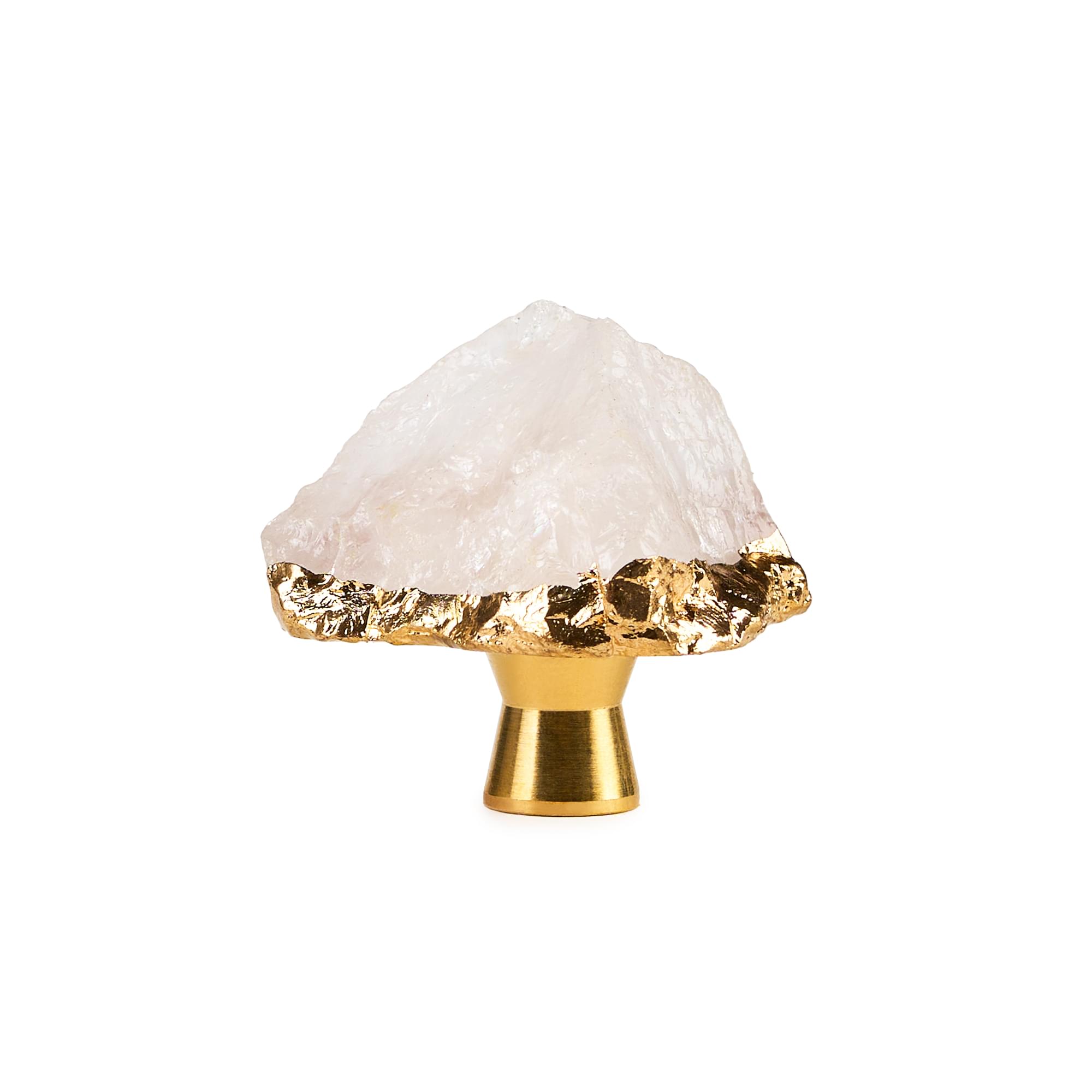 Maner tip buton,  din cristal natural, hand-made din piatra semipretioasa cu insertii aurii, modele unicate, onuvio™ - alb