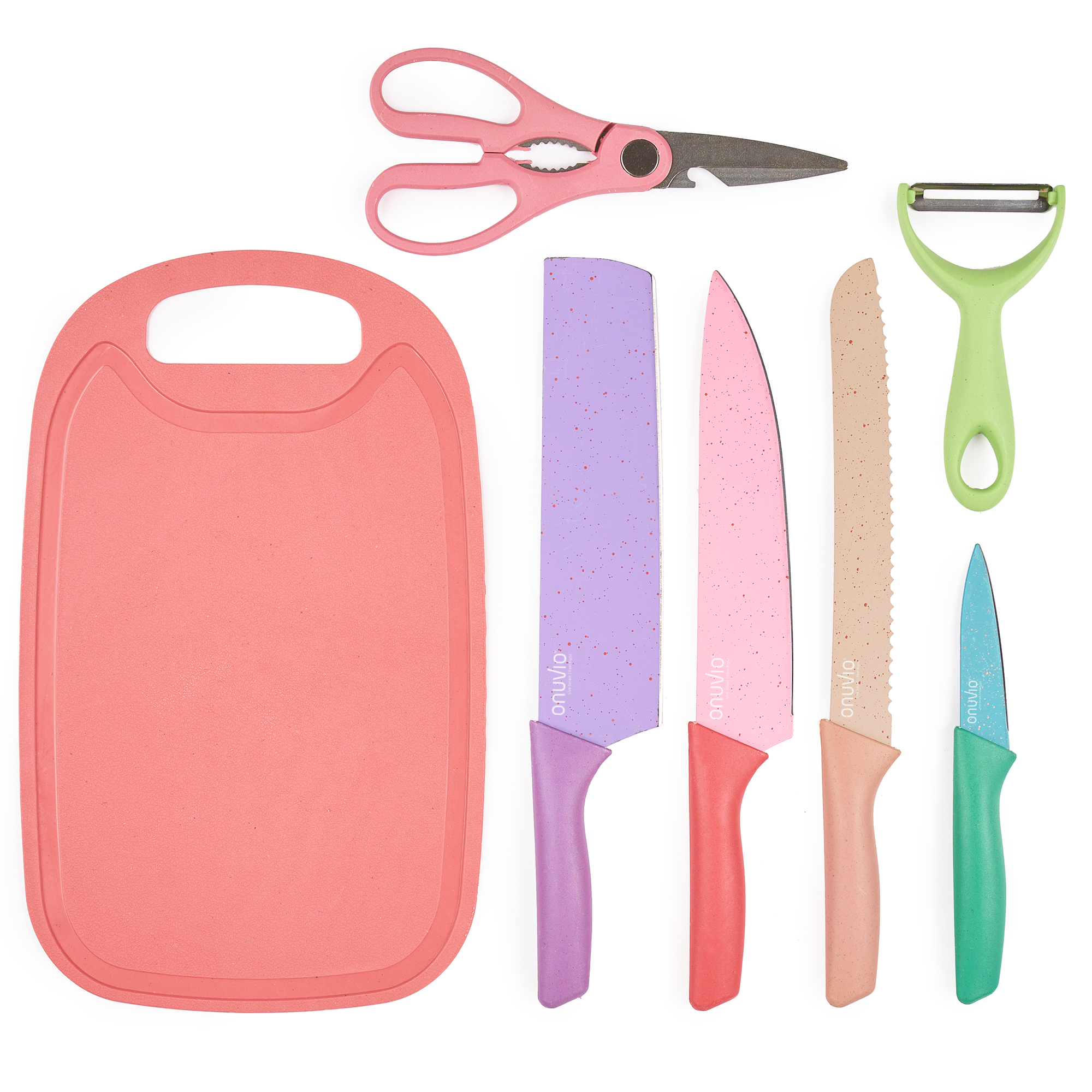 Set Cutite 7 Piese Colorate, Super Ascutite, Tocator Legume, Onuvio™
