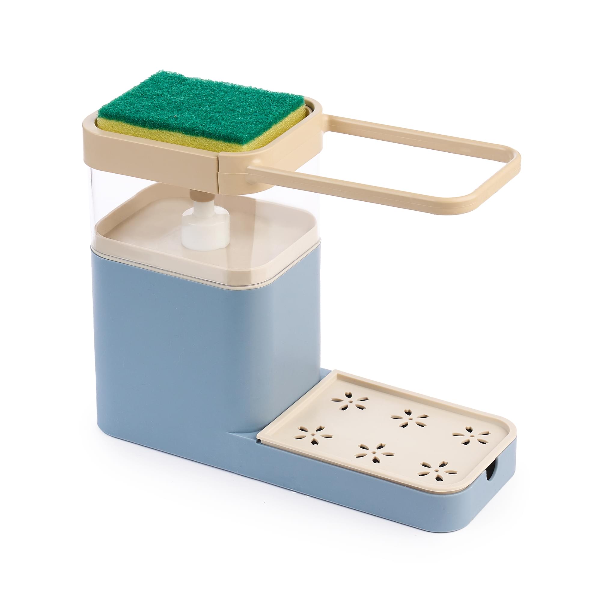 Suport bucatarie multifunctional pentru detergent vase, burete, laveta si accesorii curatenie vase de bucatarie, pentru chiuveta, onuvio™ - albastru