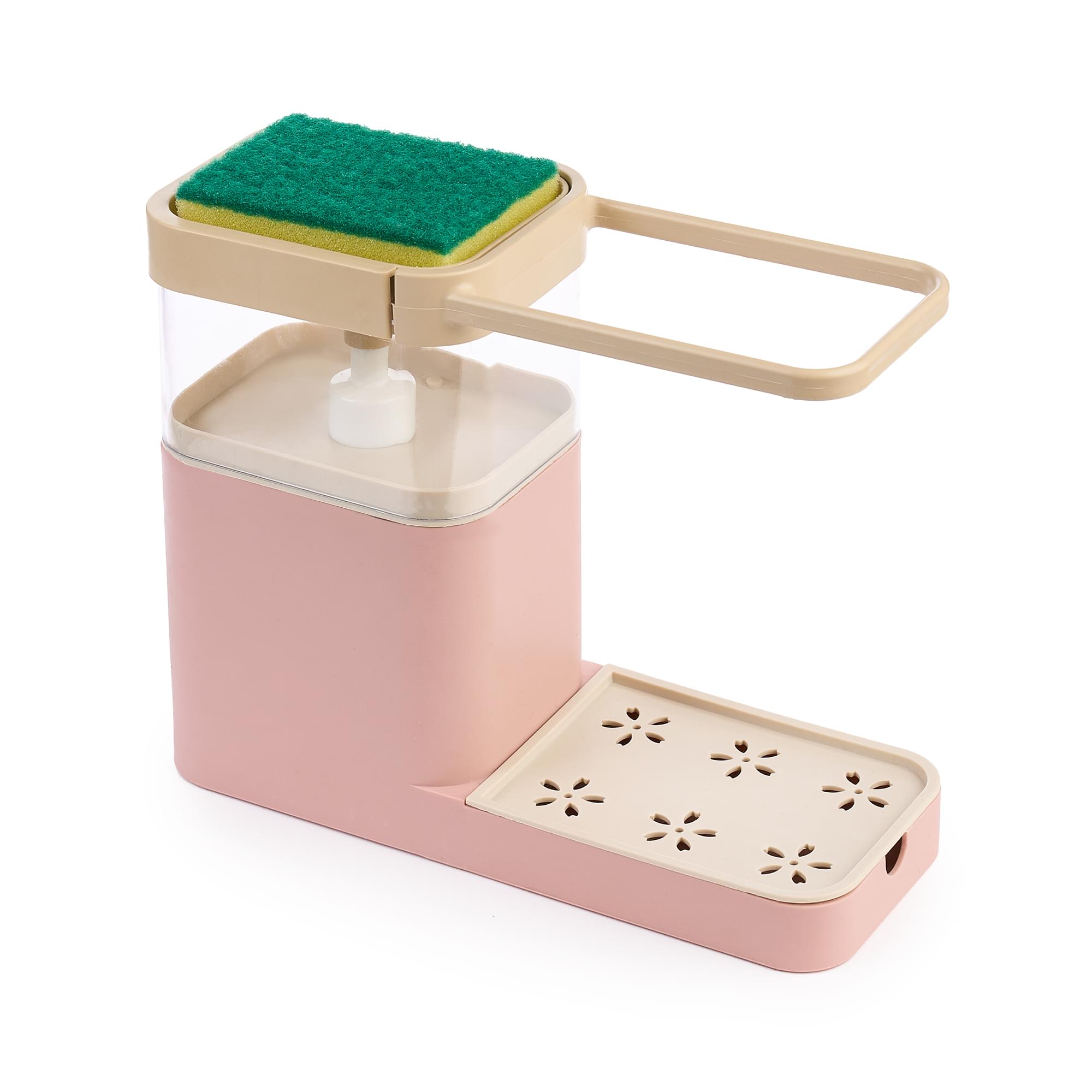 Suport bucatarie multifunctional pentru detergent vase, burete, laveta si accesorii curatenie vase de bucatarie, pentru chiuveta, onuvio™ - roz