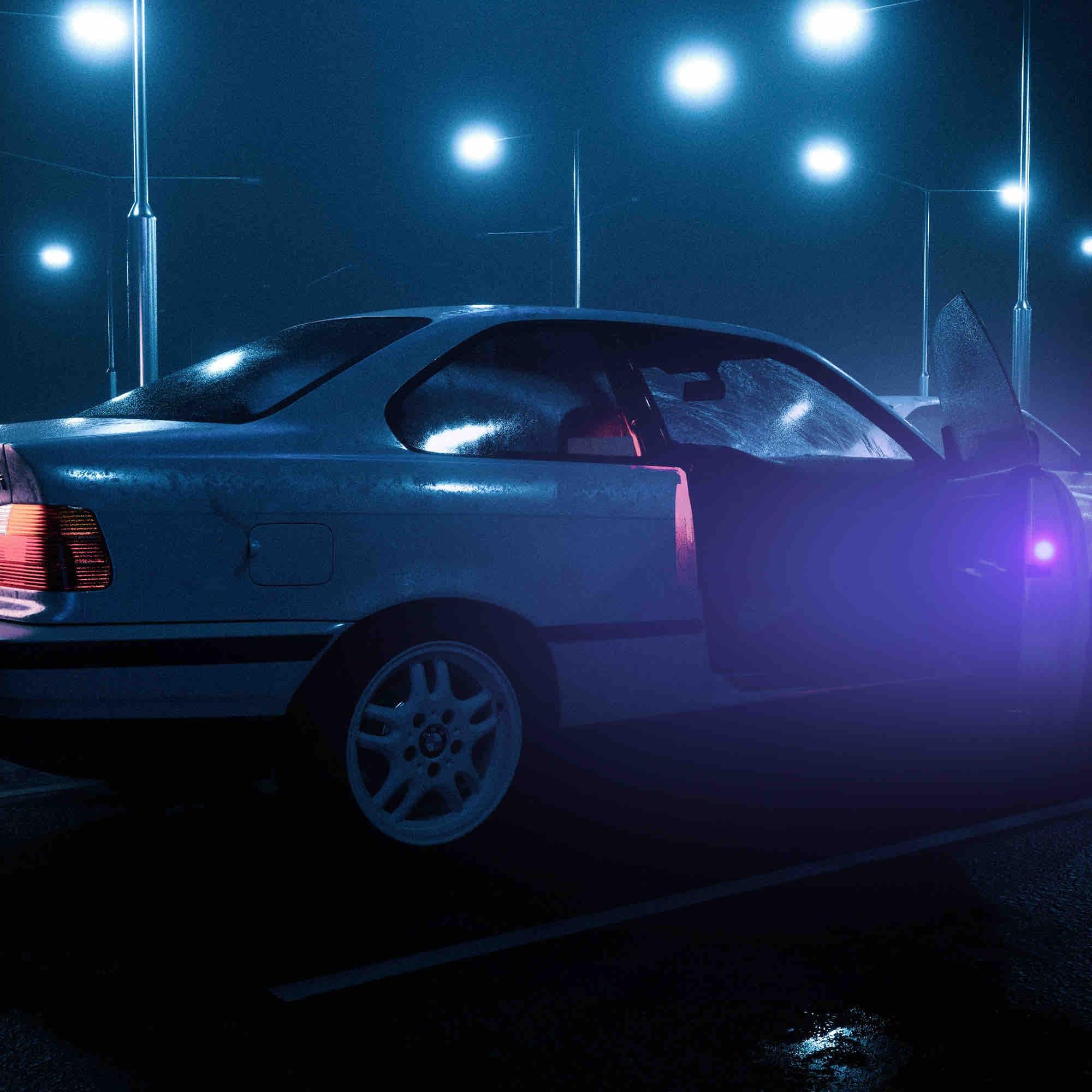 Pachet 4 buc, set lumini cu 5 led-uri auto wireless magnetice pentru semnalizare pericol si usi deschise, onuvio® - albastru