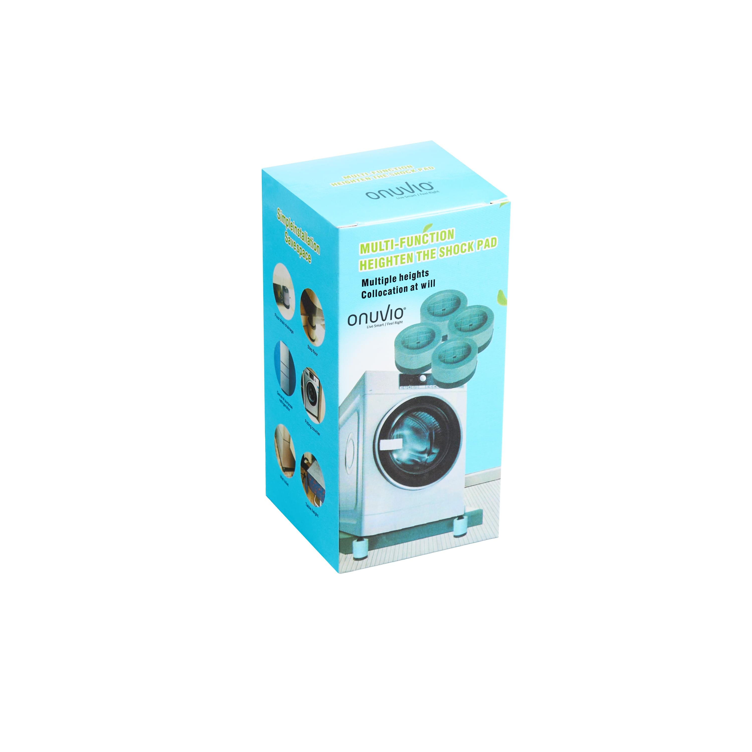 Set 4 piciorușe antivibrații, suprapozabile din cauciuc natural si abs pentru mașina de spălat onuvio™