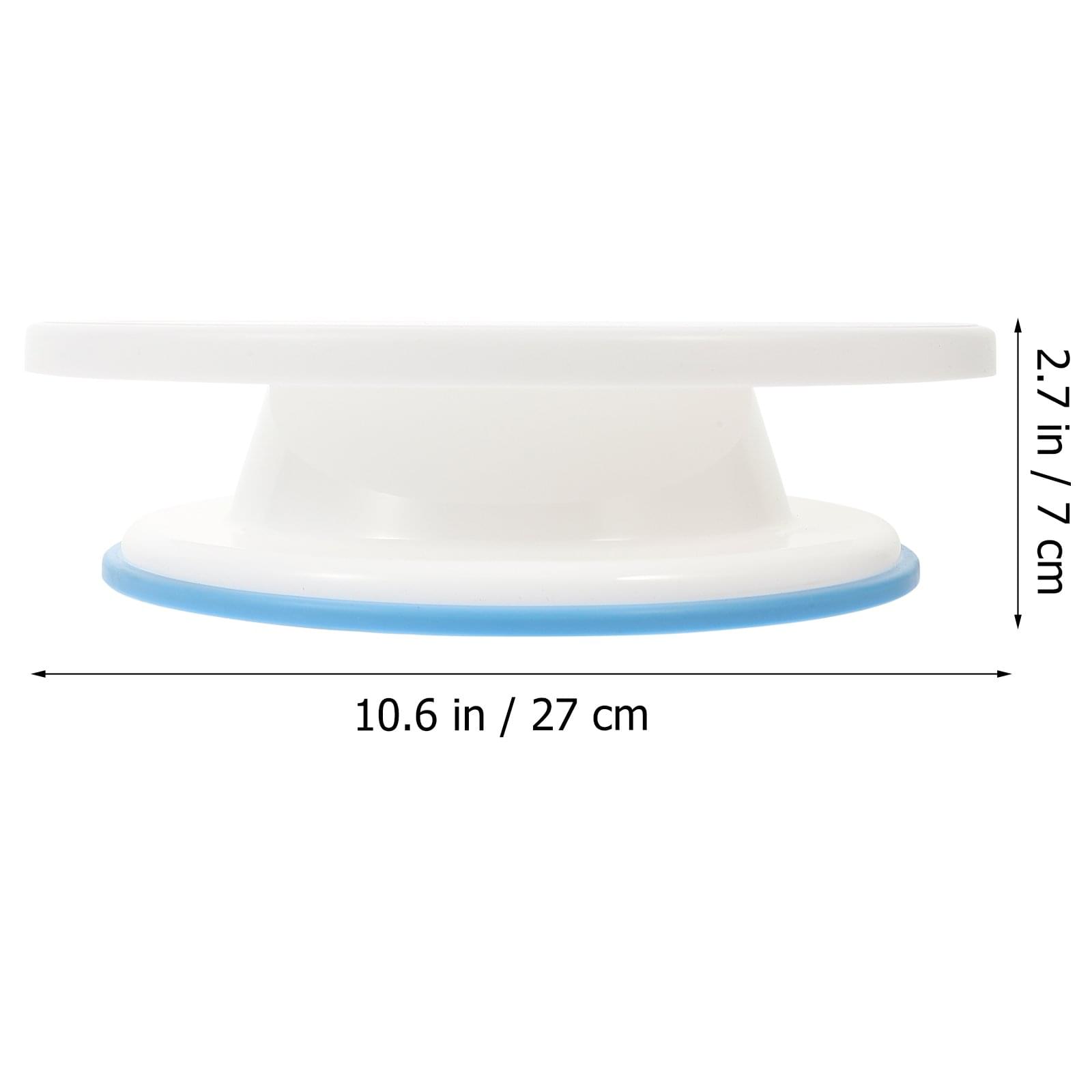 Platou rotativ ornare tort sau prajituri, onuvio®, margine antiderapanta din cauciuc, diametru 23/28cm, inaltime 7cm, alb