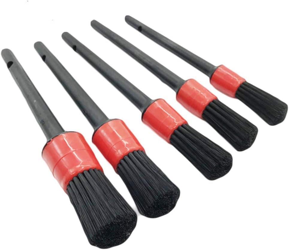 Set 5 pensule din par natural sau nylon premium, pentru detailing auto interior, exterior, jante și spatii greu accesibile, mărimi și grosimi diferite, onuvio® - nylon premium