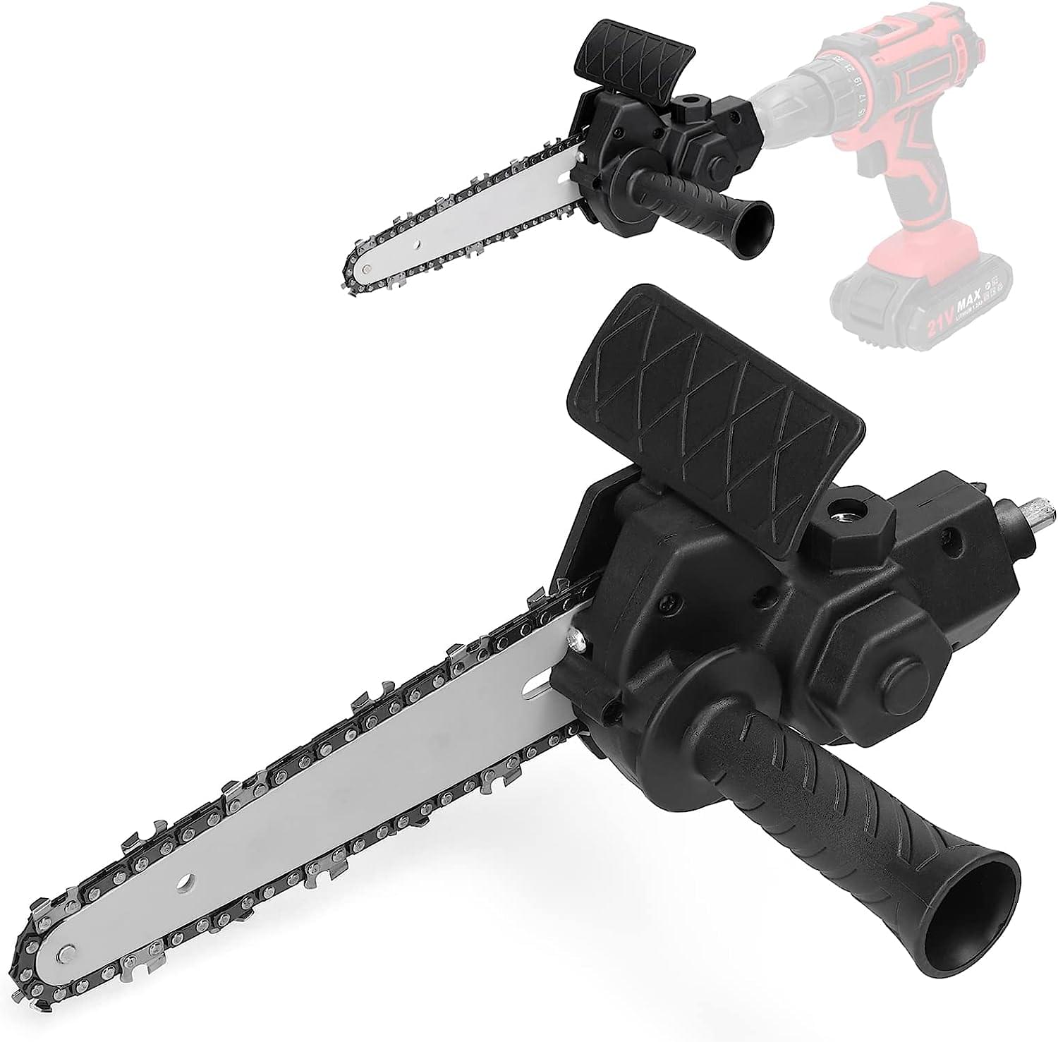 Adaptor tip minifierastrau electric,  drujba pentru bormasina, multifunctional, portabil, cu 2 lanturi 15 cm / 6 inch, onuvio® 