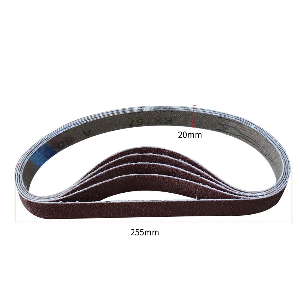 Set 10 benzi abrazive continue, tip curea pentru adaptor slefuitor cu banda, granulatie p80, 255x20mm, onuvio®