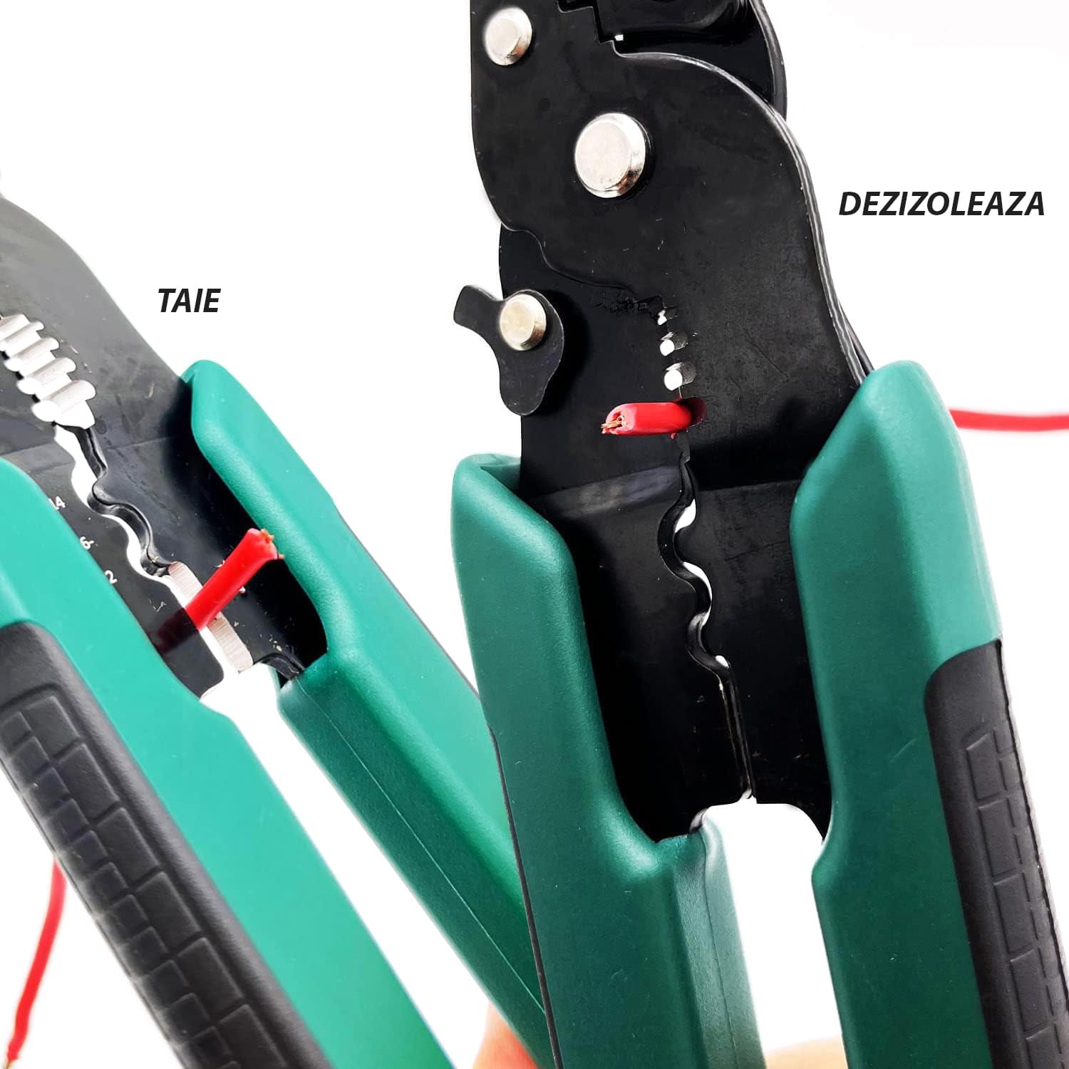 Cleste de sertizat, dezizolat si taiat onuvio®, cu set 260 accesorii capete terminale tip c45 pentru lucrari electrice