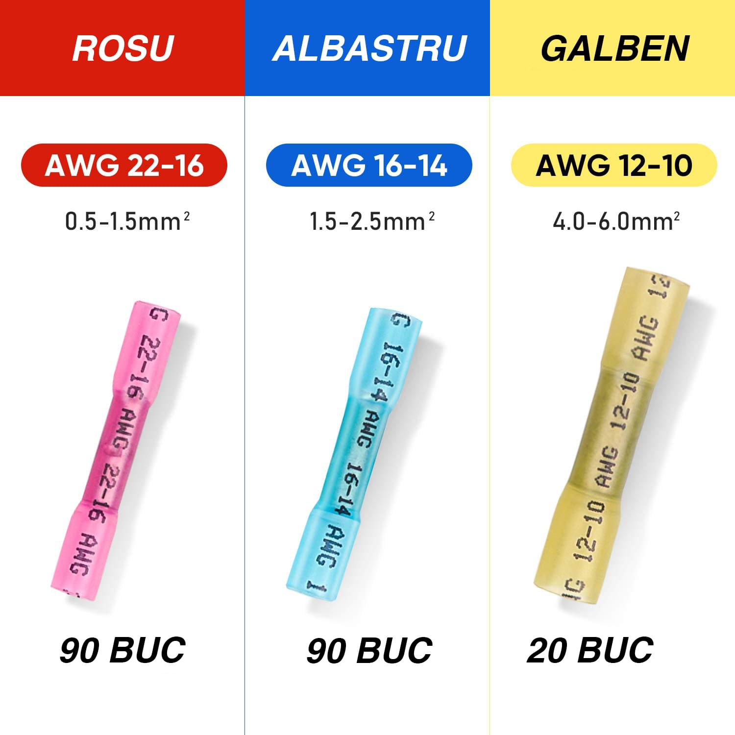 Set conectori termocontractabili din silicon cu adeziv impermeabil, raport contractie 3:1, separator incorporat, etansare impermeabila marina, 200 bucati, onuvio®