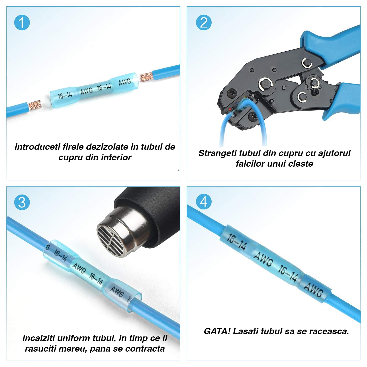 Set conectori termocontractabili din silicon cu adeziv impermeabil, raport contractie 3:1, separator incorporat, etansare impermeabila marina, 200 bucati, onuvio®