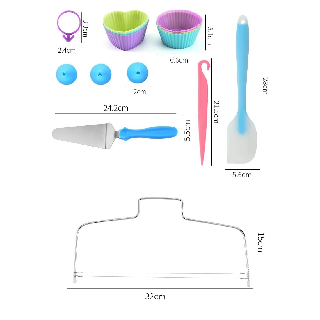 Set platou rotativ pentru patiserie/cofetarie 110 piese, duze pentru ornat si taietor blat, onuvio™ gea