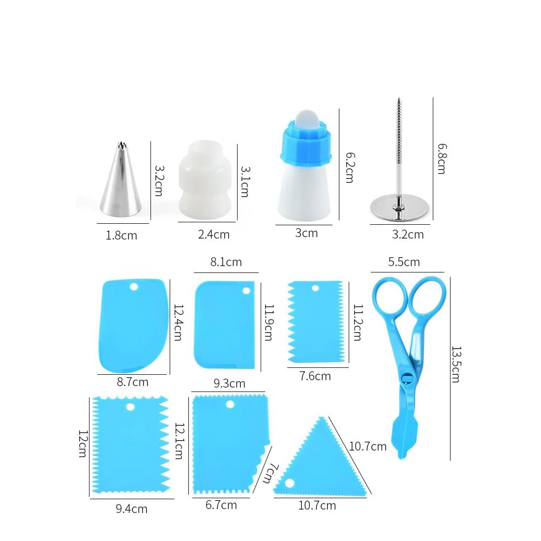 Set platou rotativ pentru patiserie/cofetarie 110 piese, duze pentru ornat si taietor blat, onuvio™ gea