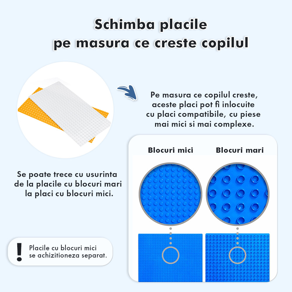 Măsuță multifuncțională pentru copii, folosita la activitati creative, construit modular cu blocuri, depozitare, desenat, colorat, din lemn mdf, scaun inclus, 57x57x45, 3-6 ani, onuvio® - albastru inchis