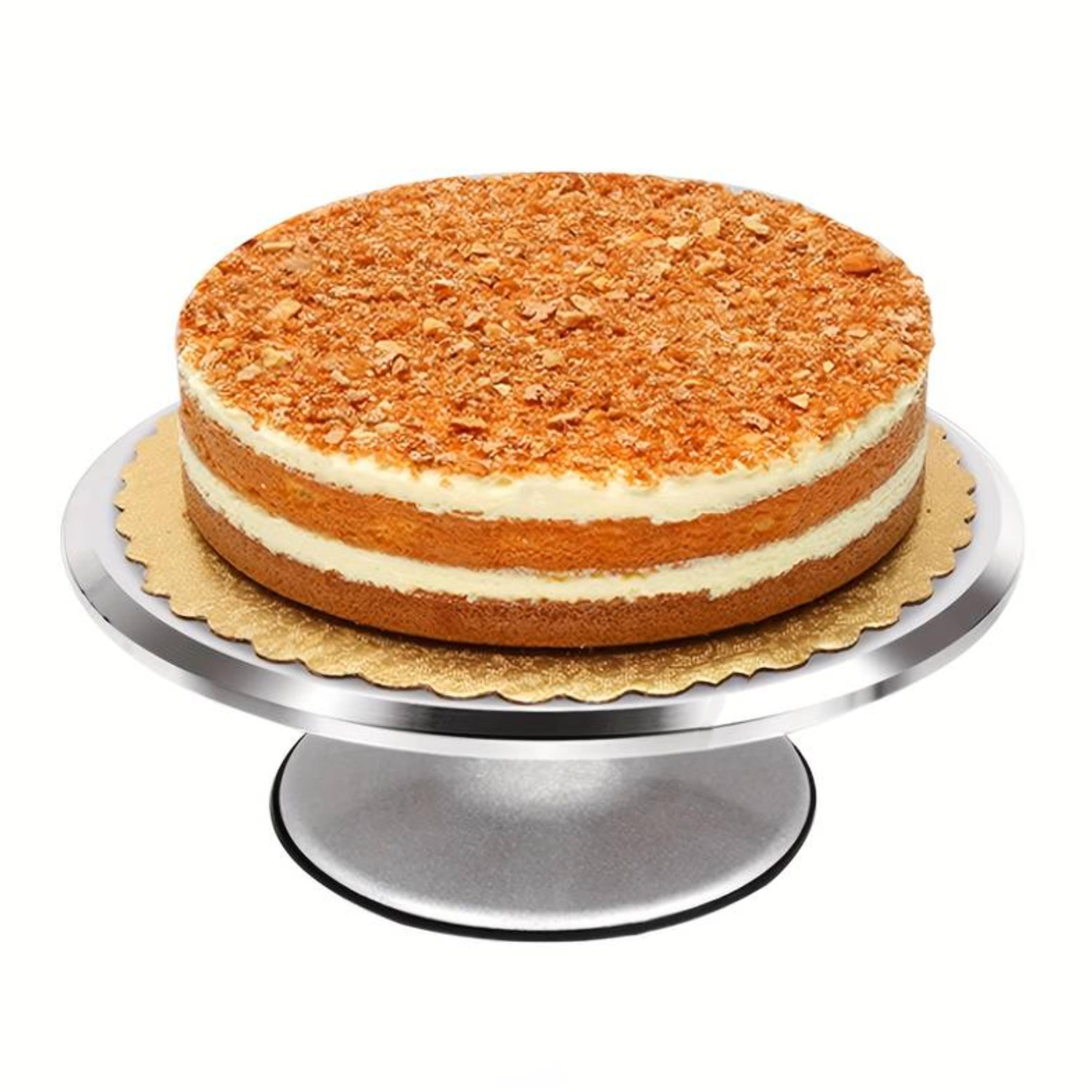 Platou rotativ onuvio® pentru ornat torturi, cofetărie și patiserie, aliaj de aluminiu, bază antiaderentă, stabil, ușor de curățat, 30 cm, 1.8 kg