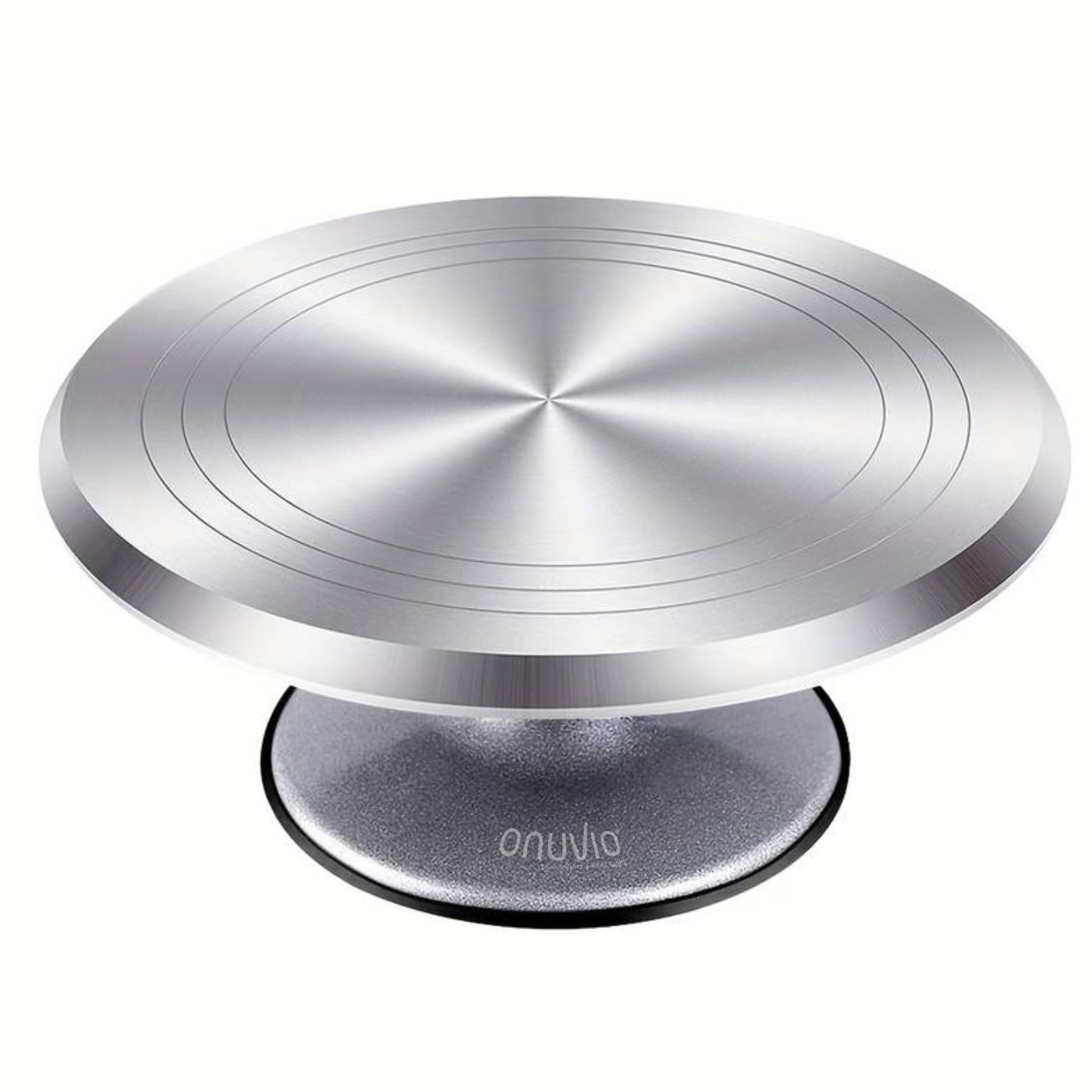 Platou rotativ onuvio® pentru ornat torturi, cofetărie și patiserie, aliaj de aluminiu, bază antiaderentă, stabil, ușor de curățat, 30 cm, 1.8 kg