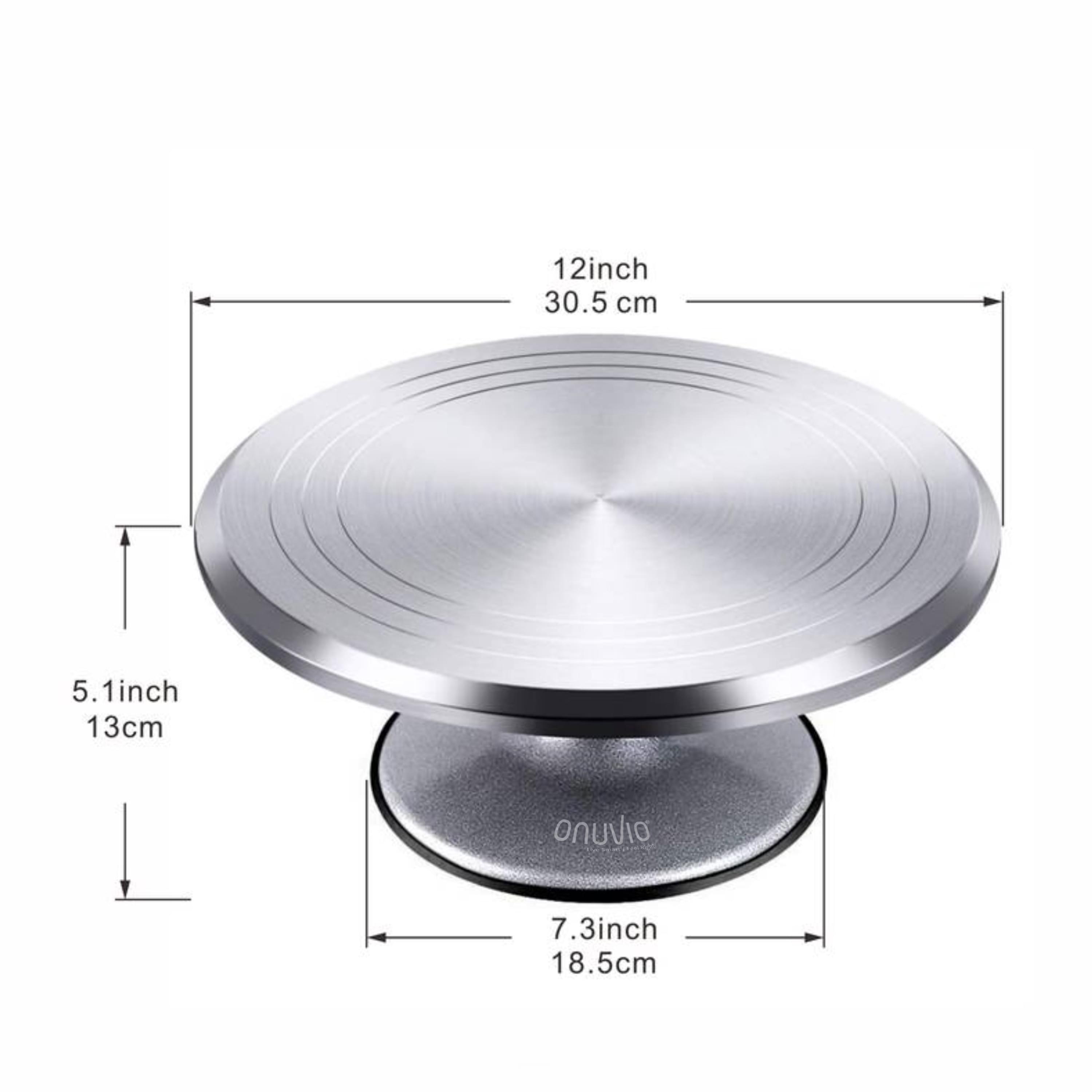 Platou rotativ onuvio® pentru ornat torturi, cofetărie și patiserie, aliaj de aluminiu, bază antiaderentă, stabil, ușor de curățat, 30 cm, 1.8 kg