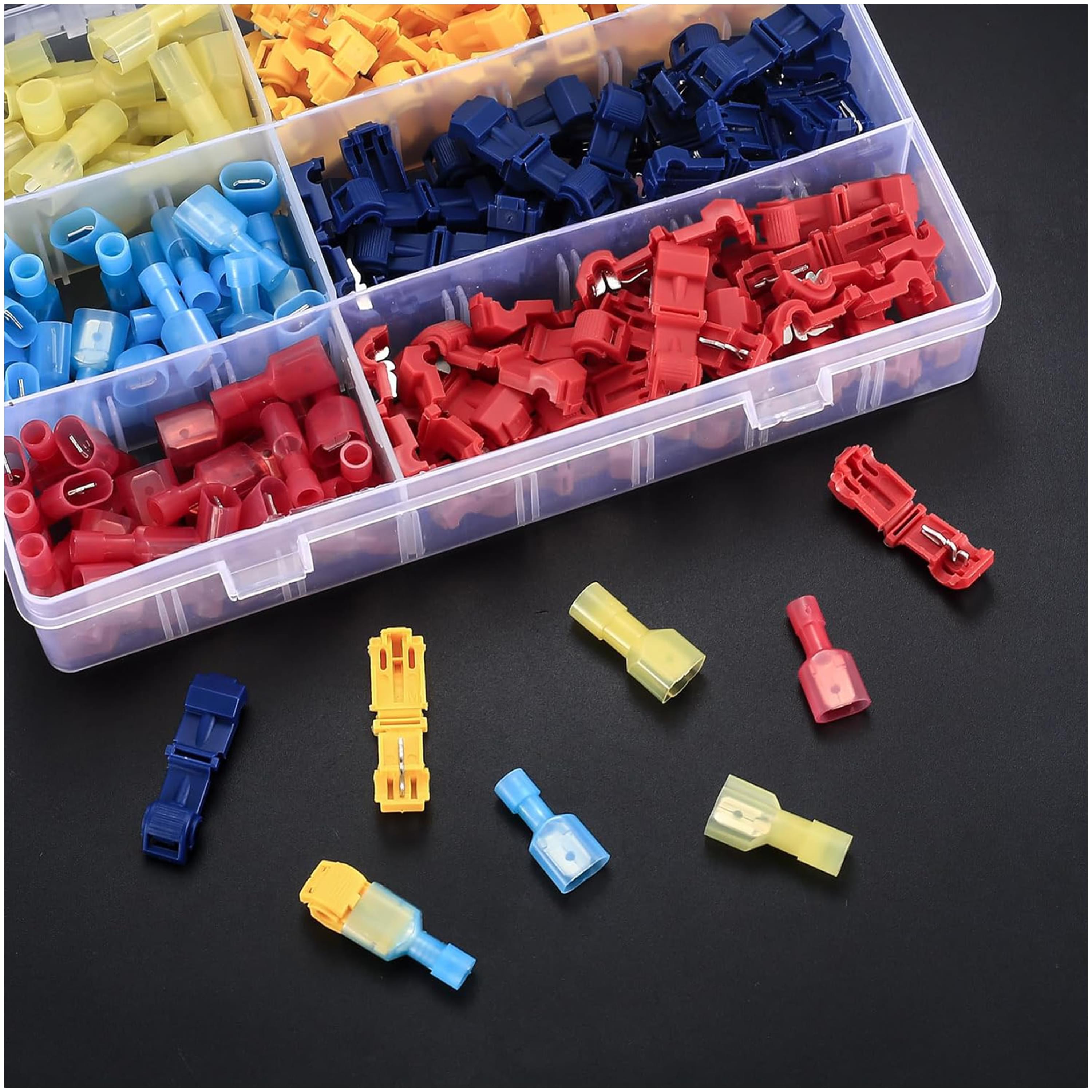 Set conectori tip t pe cablu 120 bucati,  conectare rapida fara taierea firelor originale, ideal pentru auto-moto, ambarcatiuni, proiecte diy - onuvio®
