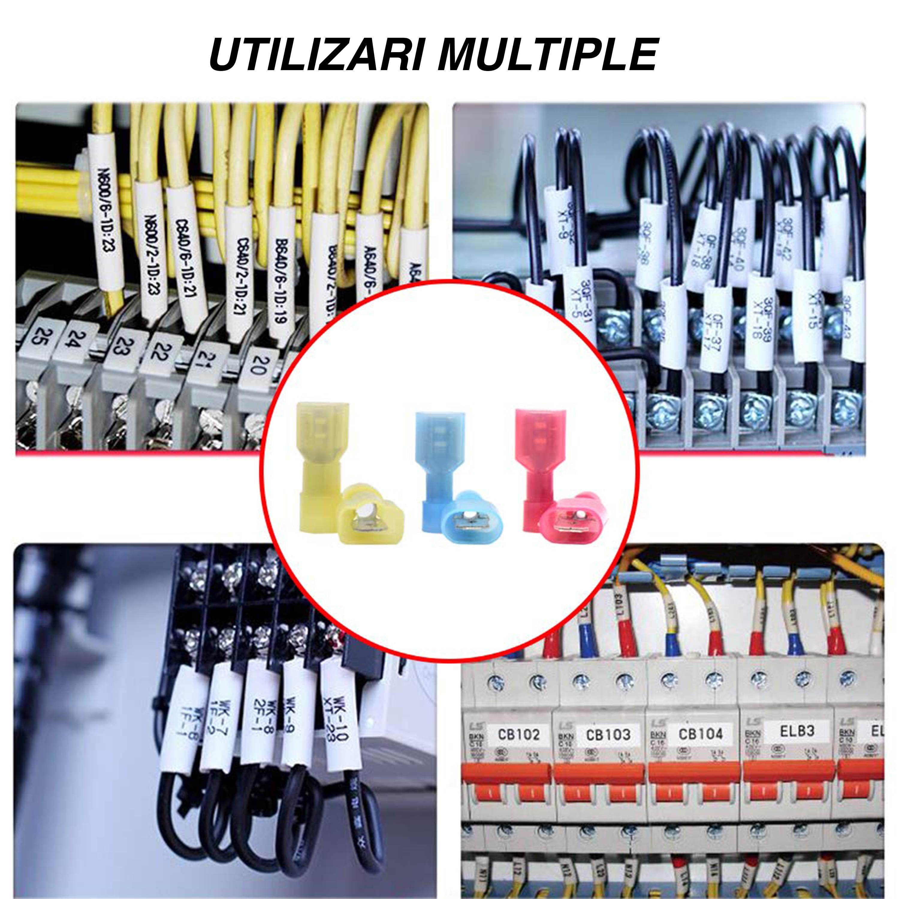 Set 160 bucati papuci electrici profesional onuvio®, conectori de capat mama-tata pentru cabluri electrice, invelis naylon, terminali din alama - ideal pentru auto, ambarcatiuni, proiecte diy
