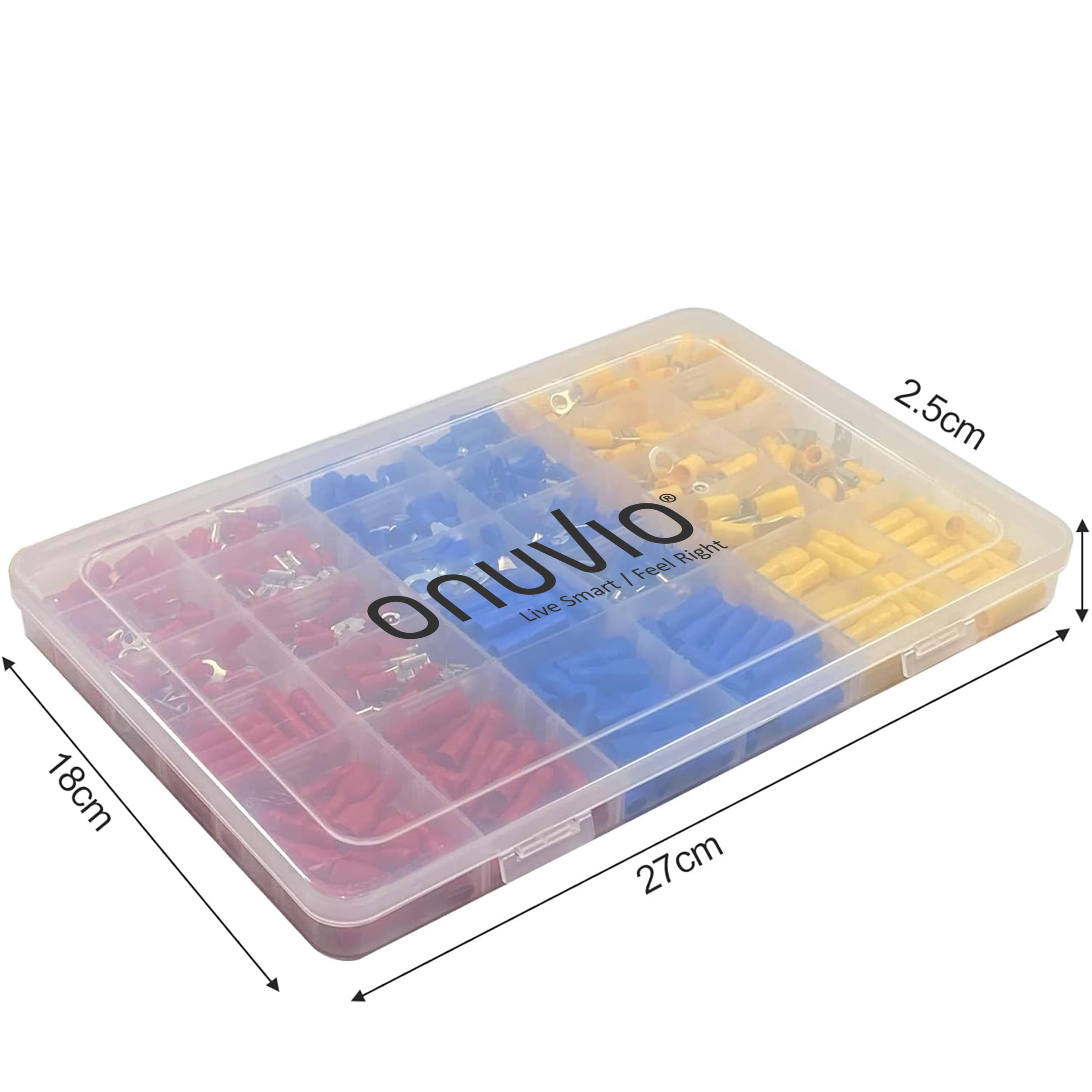 Set 480 bucati conectori electrici izolati onuvio®, compatibili cleste sertizare, diferite modele tip mama-tata, cutie compartimentata, ideal pentru auto, ambarcatiuni, electronice, proiecte diy