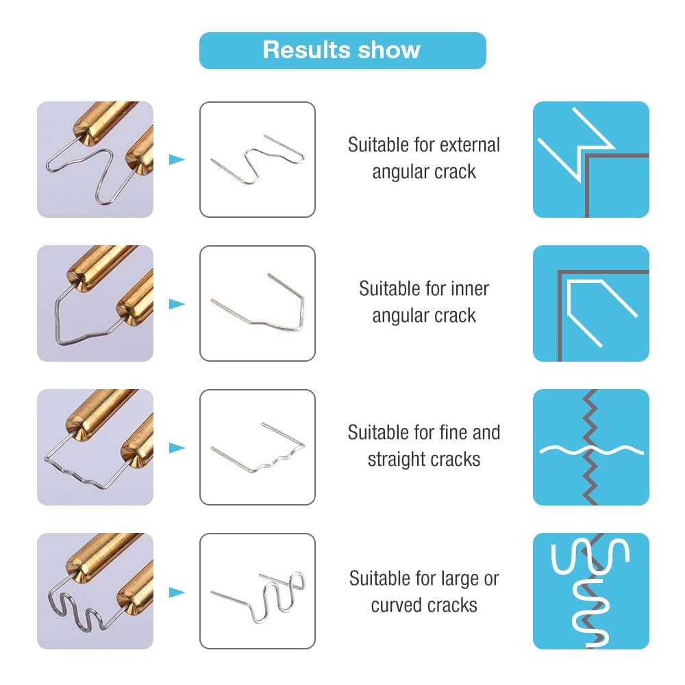 Set pistol 50w și capse pentru lipit plastic onuvio™, trusa pentru sudat plastic, kit pentru repararea fisurilor din plastic, 200 capse incluse, fara cutie transport