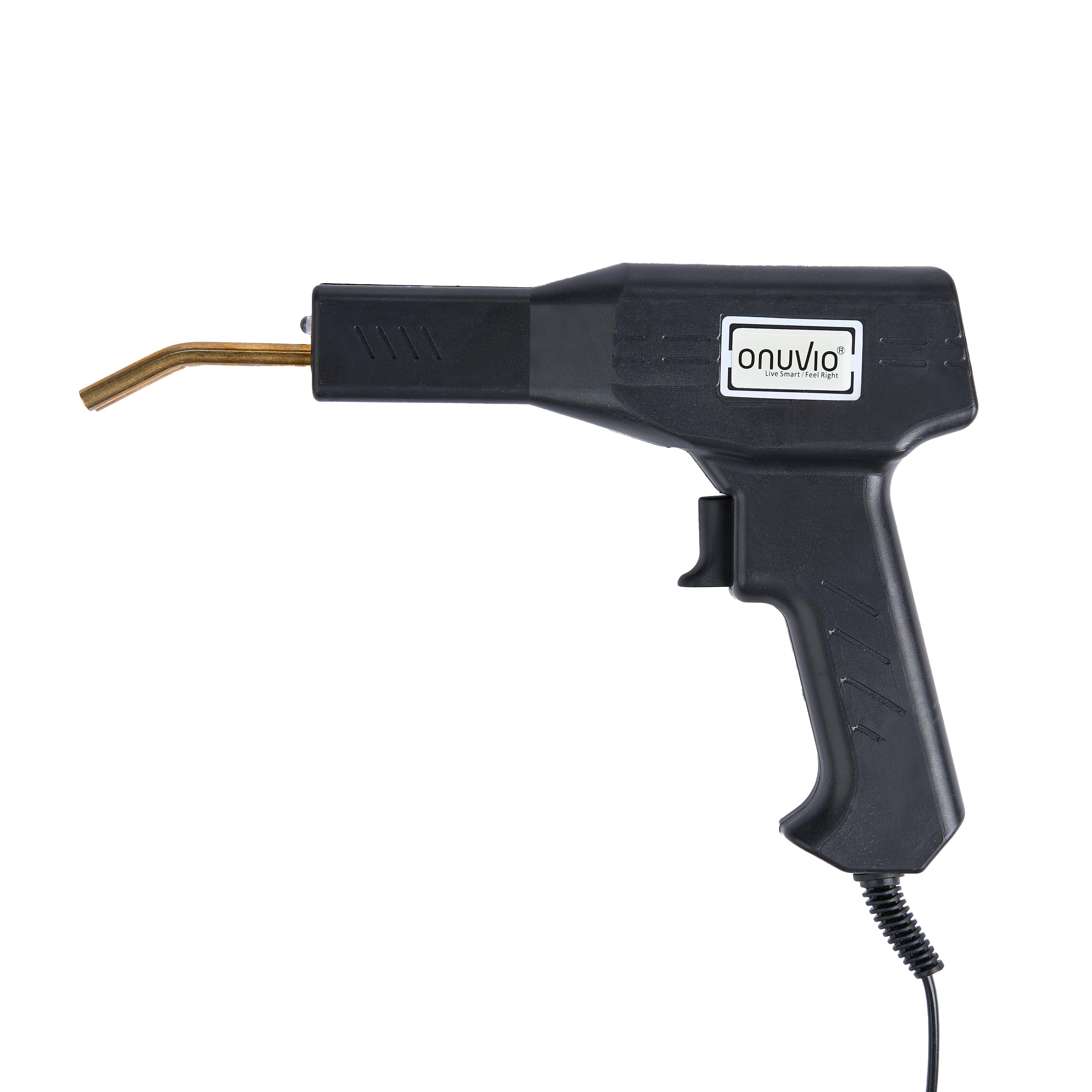 Set pistol 50w și capse pentru lipit plastic onuvio™, trusa pentru sudat plastic, kit pentru repararea fisurilor din plastic, 200 capse incluse, fara cutie transport - negru carbune