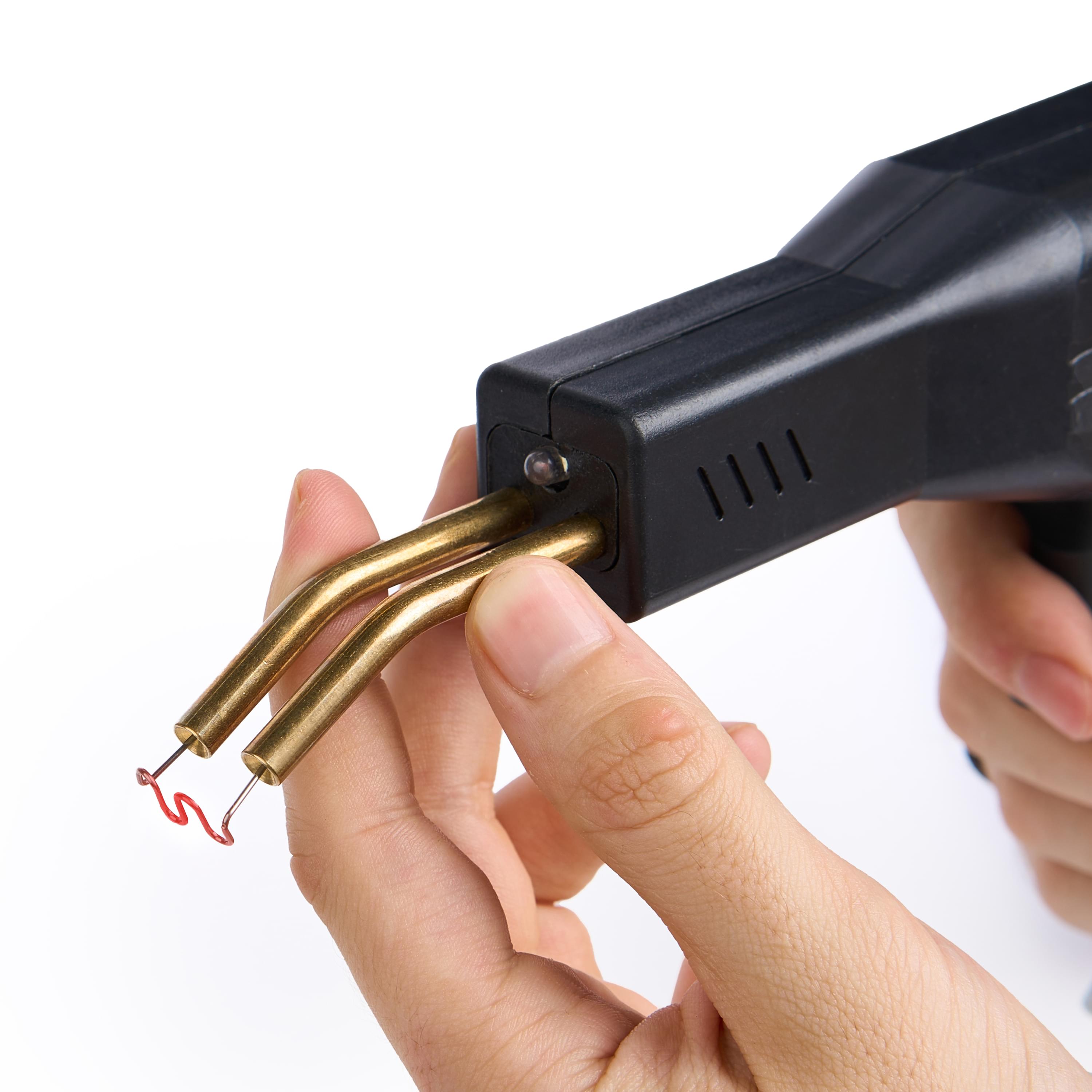 Set pistol 50w și capse pentru lipit plastic onuvio™, trusa pentru sudat plastic, kit pentru repararea fisurilor din plastic, 200 capse incluse, fara cutie transport - negru carbune