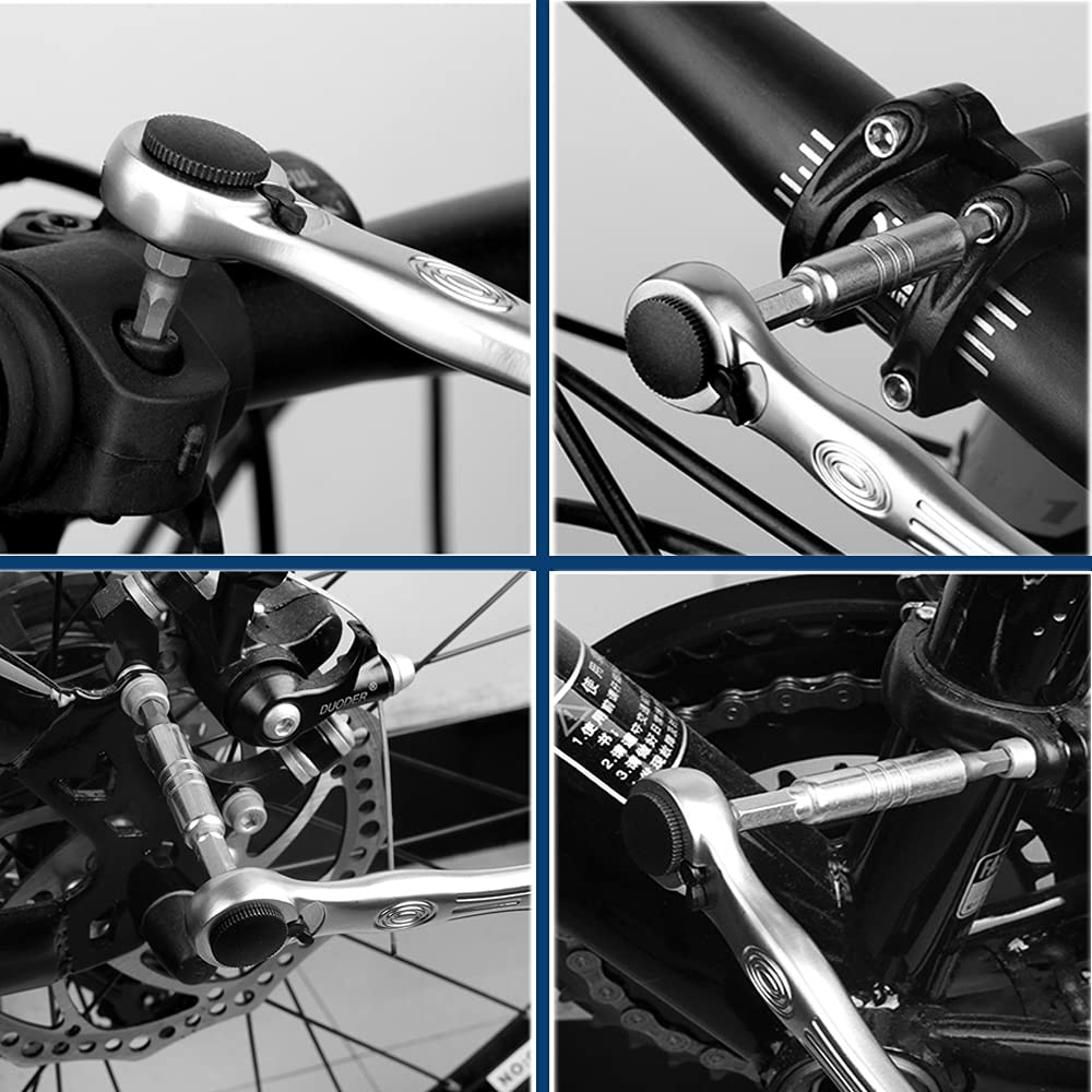Trusa de scule onuvio® auto moto velo,portabila - cheie cu clichet reversibila si magnetica, 10 biti din chrome vanadium, prelungitor 60mm, husa centura - compacta si ideala pentru spatii inguste