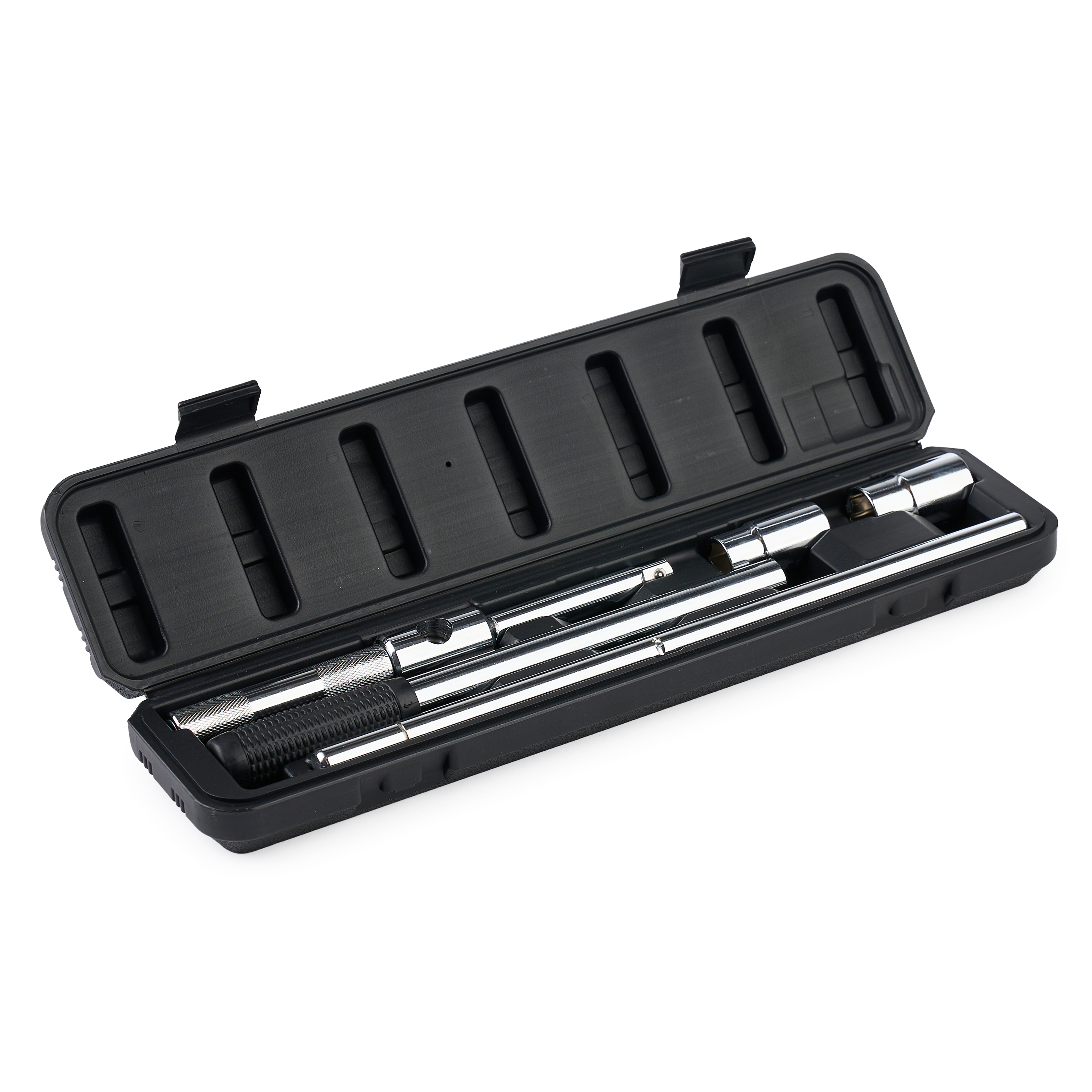 Coarba / cheie de roti universala onuvio cu set de tubulare si cutie transport pentru piulite de anvelope cu dimensiuni de 17/19 mm si 21/23 mm, parghie lunga, rezistenta si retractabila, ideala pentru inlocuirea anvelopelor la auto, furgonete