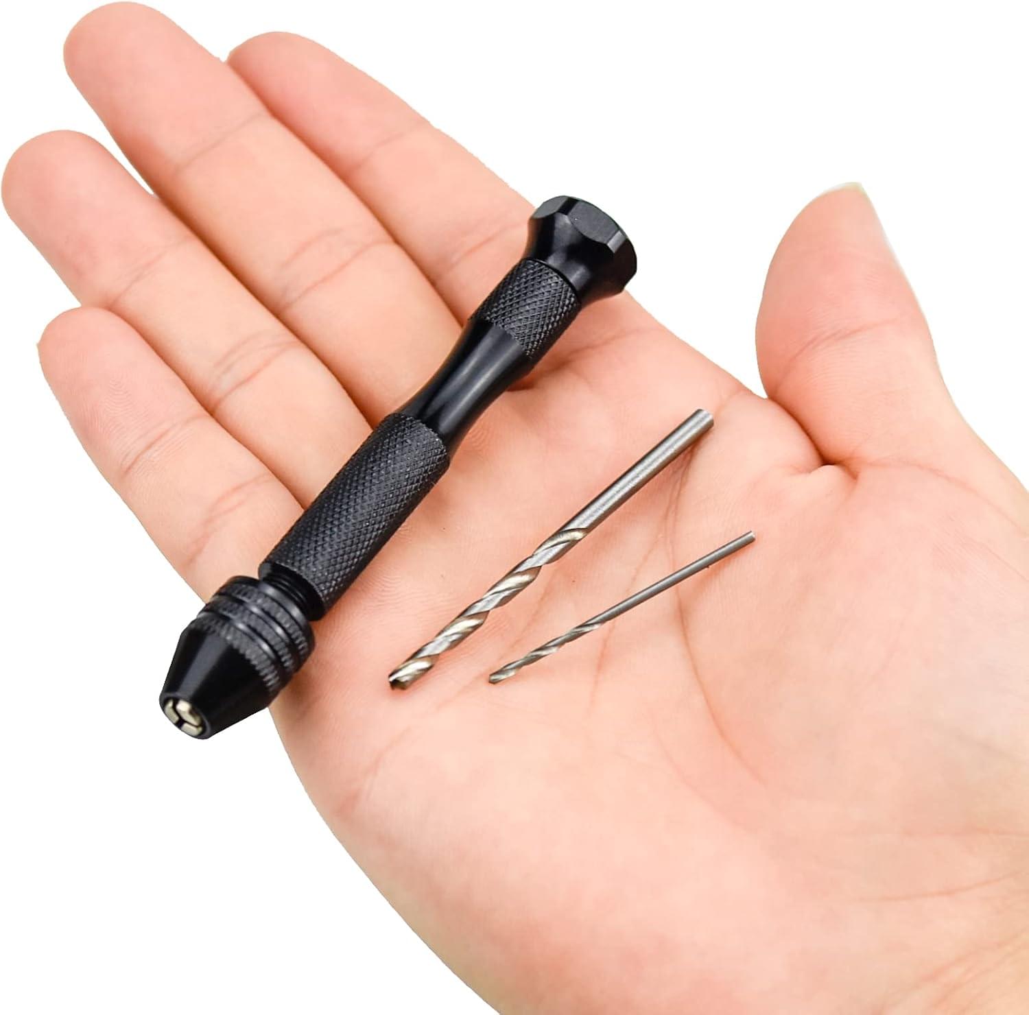 Burghiu manual de precizie onuvio®, 49 de piese, spirale diverse marimi, pentru bijuterii, operatii de finete, tehnice, electrice, hobby si diy