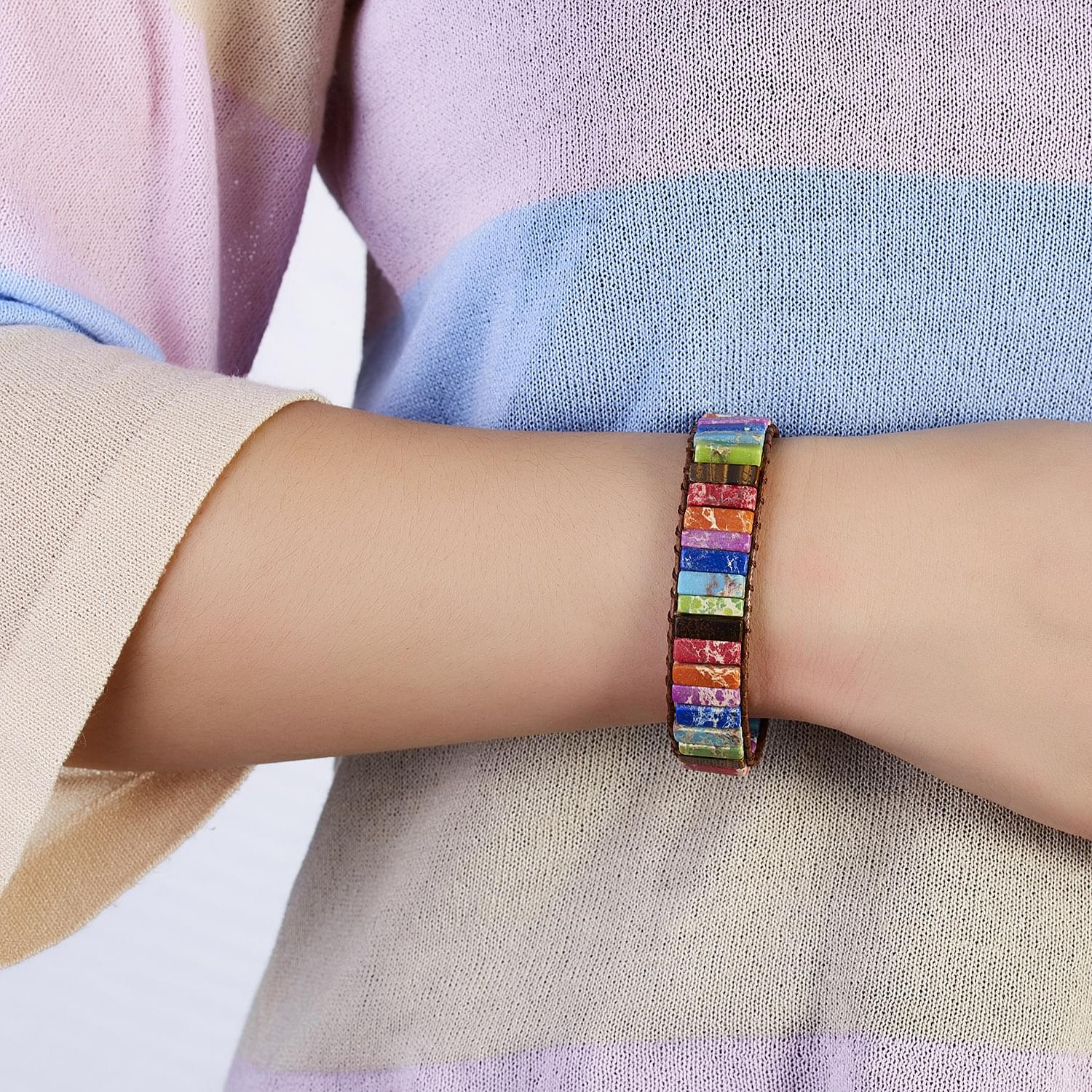 Set doua bratari energetice handmade chakra, onuvio™, multicolor