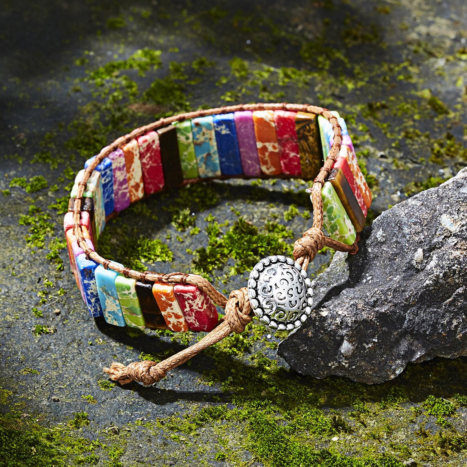 Set doua bratari energetice handmade chakra, onuvio™, multicolor