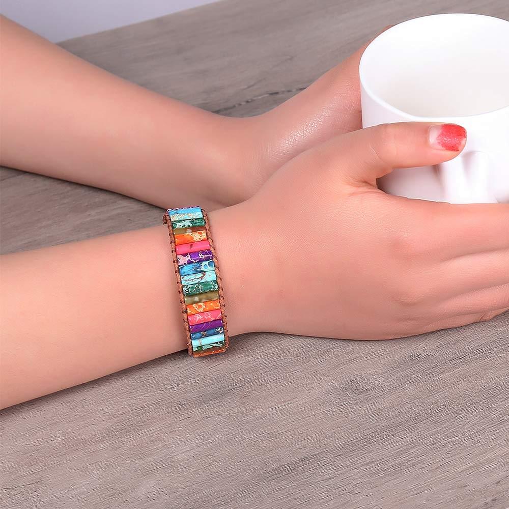 Set doua bratari energetice handmade chakra, onuvio™, multicolor