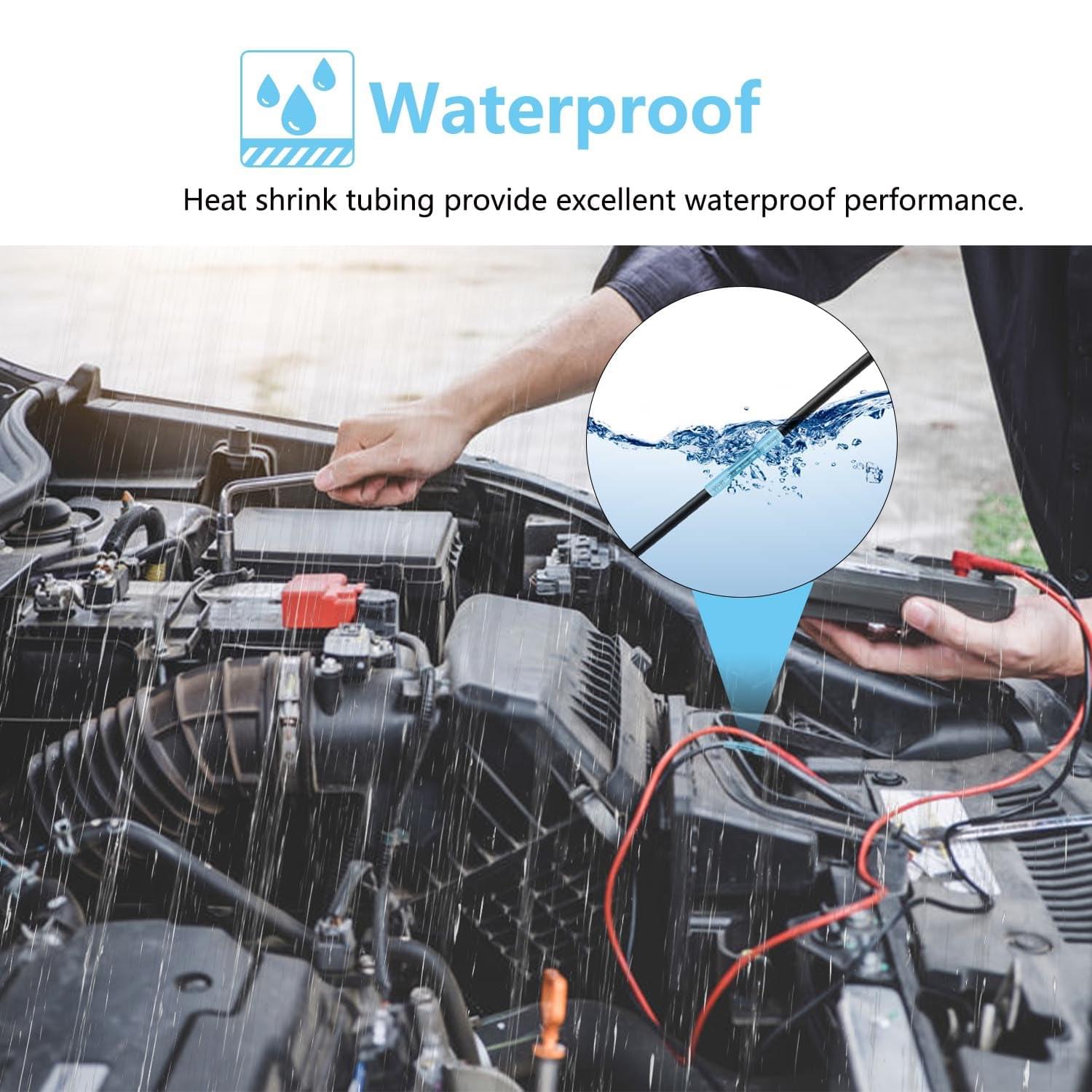 Set 280 conectori termocontractibili 3:1 cu adeziv – izolati, rezistenti la apa, cupru pur litat – awg 22-16, awg 16-14, awg 12-10, pentru auto, marine, electrice