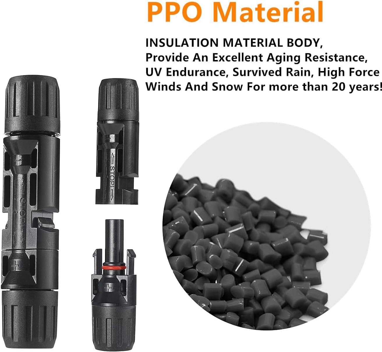 Set sertizare onuvio® pentru cabluri panouri solare 2,5mm, 4mm, 6 mm, cleste sertizare, 10 conectori mc4 mama-tata, 2 chei etansare si geanta depozitare 
