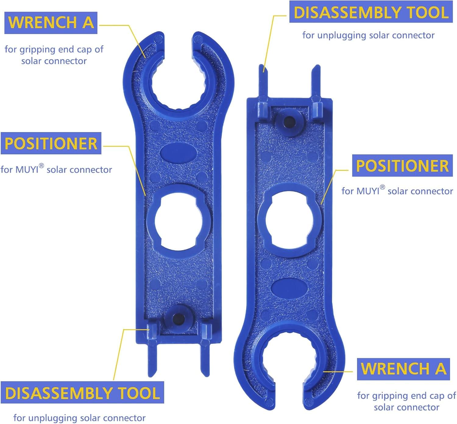 Set sertizare onuvio® pentru cabluri panouri solare 2,5mm, 4mm, 6 mm, cleste sertizare, 10 conectori mc4 mama-tata, 2 chei etansare si geanta depozitare 