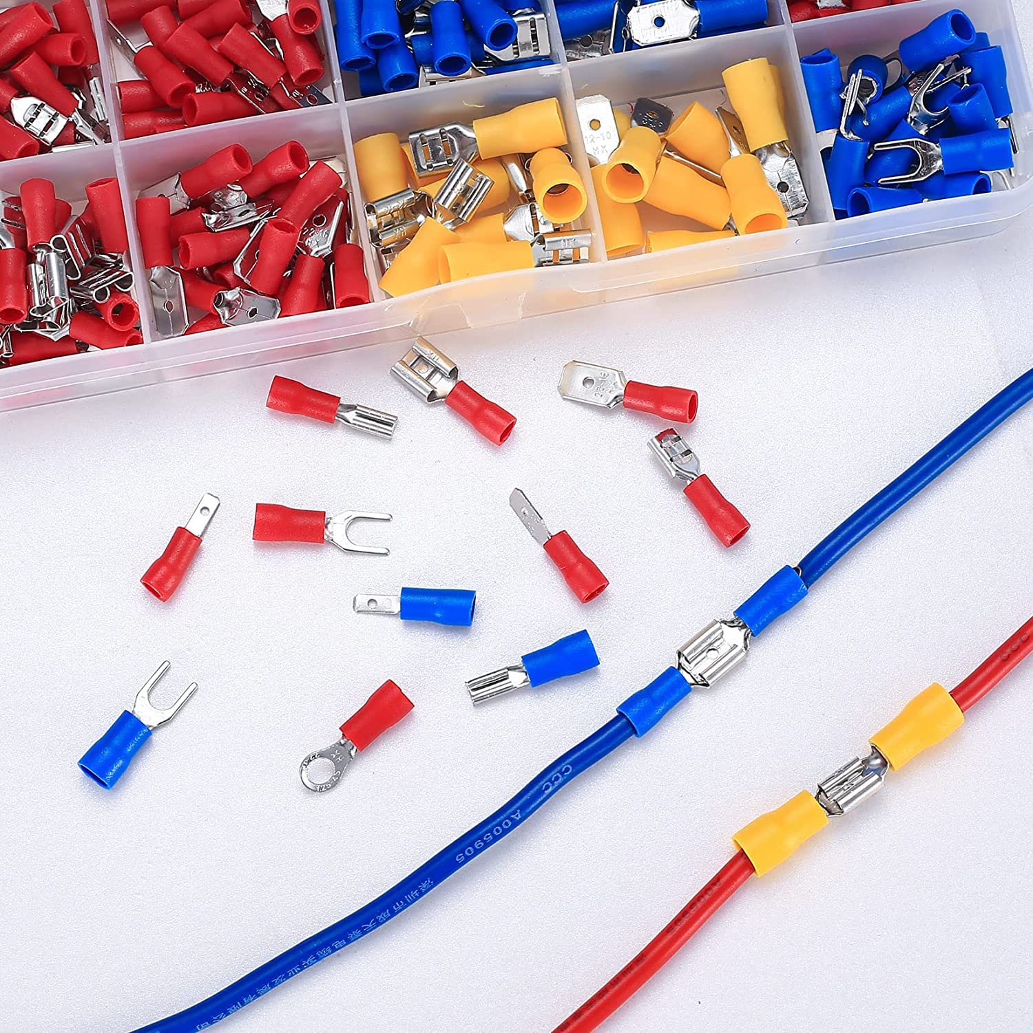 Set pentru decablat si sertizat, cleste dezizolare si 280 conectori terminali mama-tata, 0.2-6.0mm2 pt decablare, 0.5-6.0mm2 pt sertizare, onuvio®