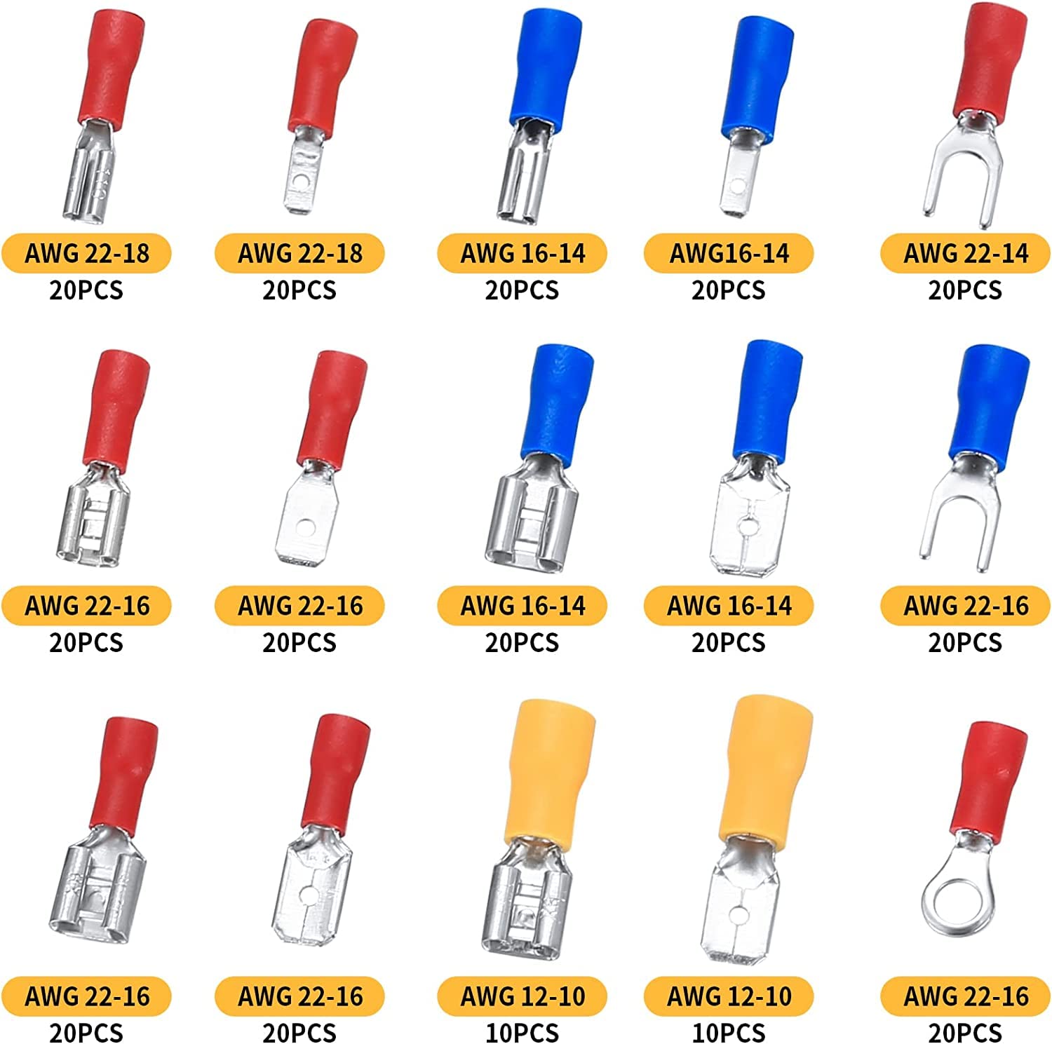 Set pentru decablat si sertizat, cleste dezizolare si 280 conectori terminali mama-tata, 0.2-6.0mm2 pt decablare, 0.5-6.0mm2 pt sertizare, onuvio®