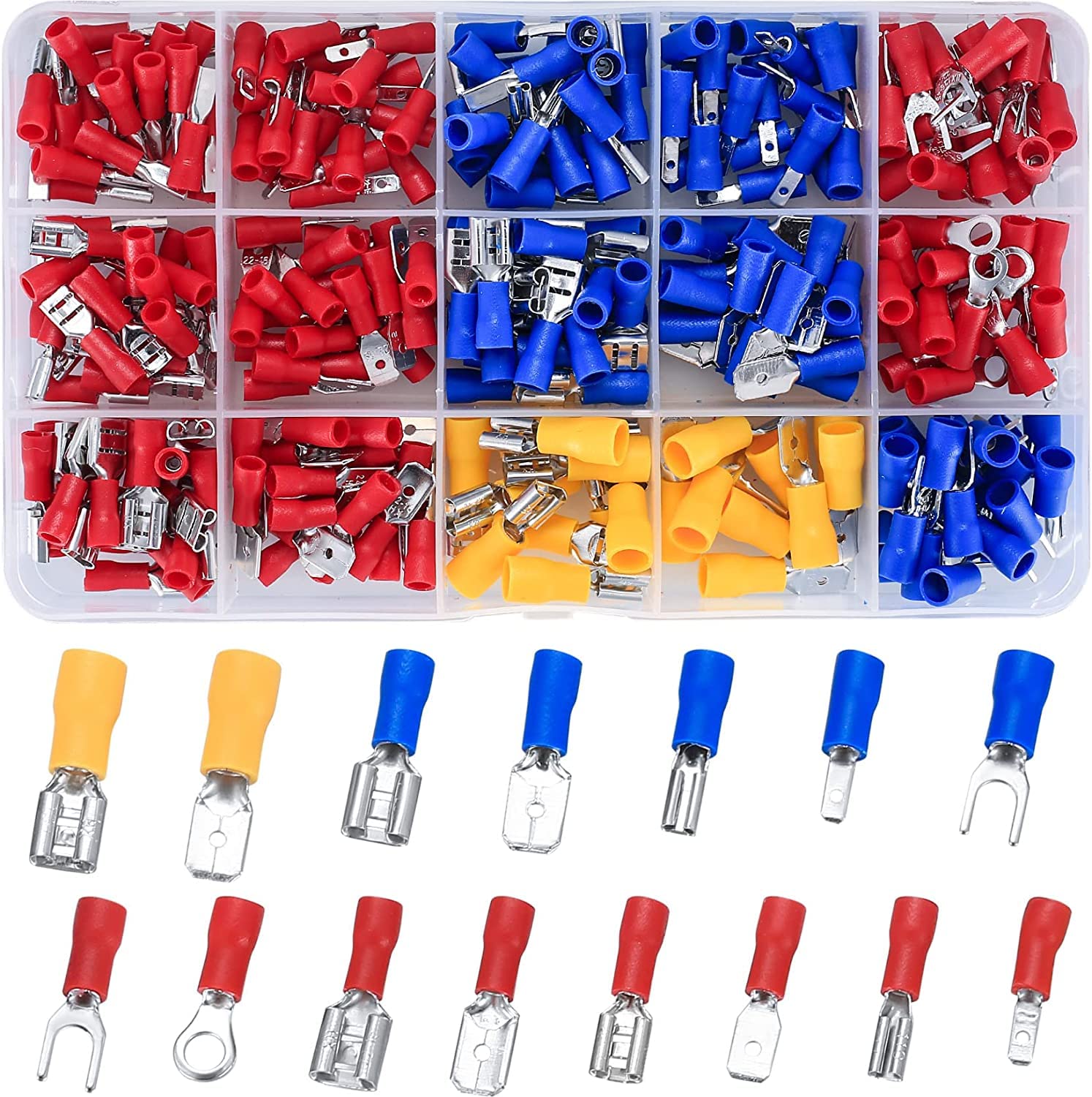 Set pentru decablat si sertizat, cleste dezizolare si 280 conectori terminali mama-tata, 0.2-6.0mm2 pt decablare, 0.5-6.0mm2 pt sertizare, onuvio®