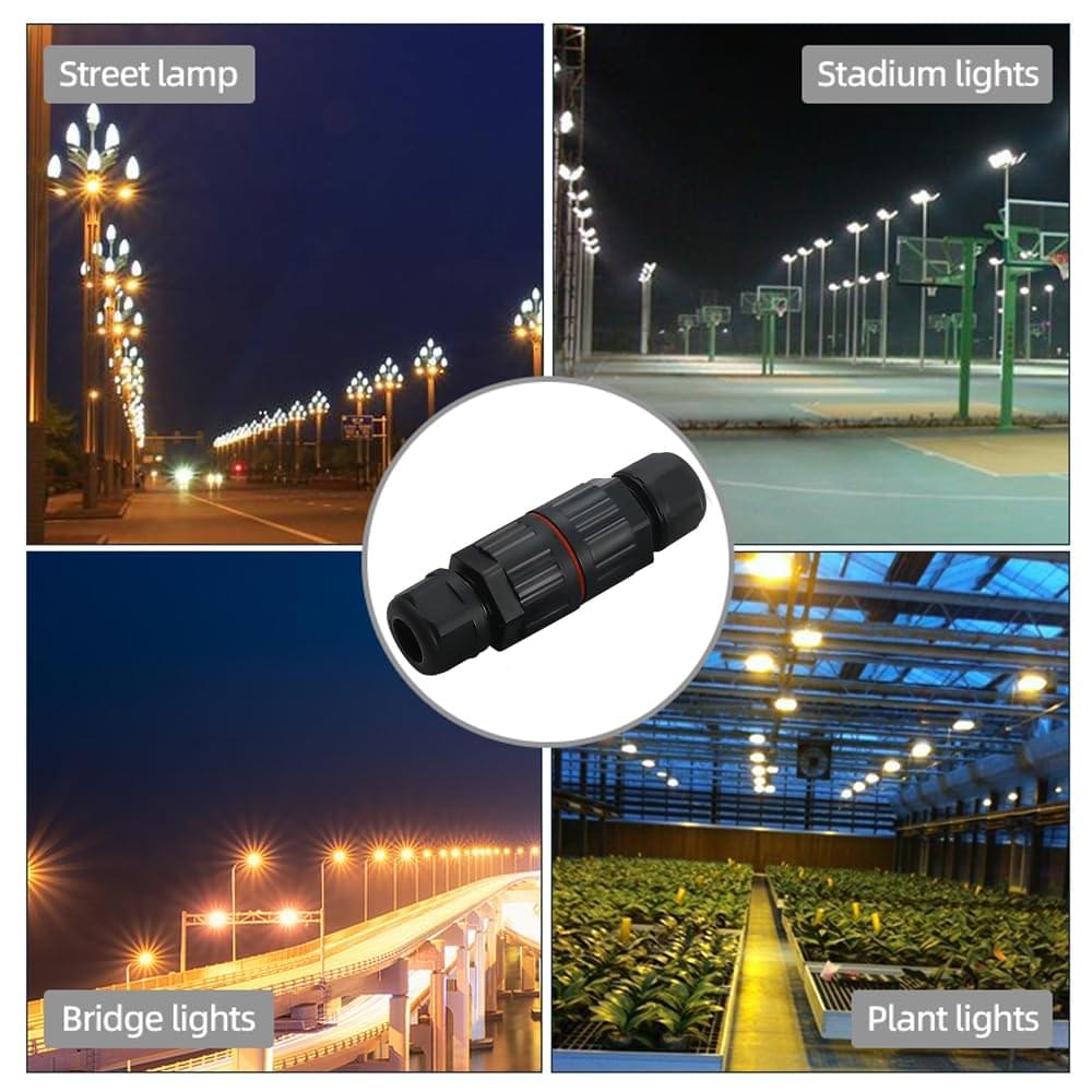 Set 2 conectori electrici tubulari ermetici pentru exterior – protecție umiditate  ip68, conexiune rapidă cu levier, 2 poli, cablu 4-10mm, onuvio®