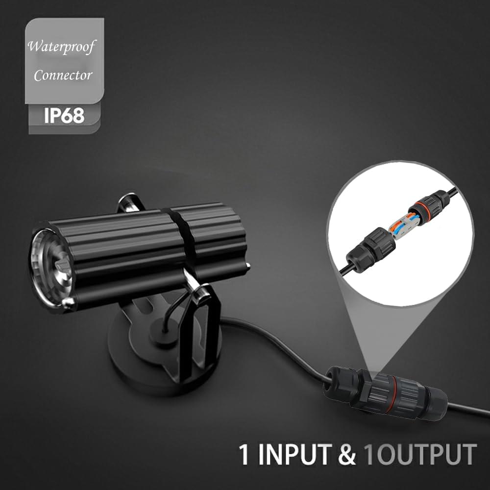 Set 2 conectori electrici tubulari ermetici pentru exterior – protecție umiditate  ip68, conexiune rapidă cu levier, 2 poli, cablu 4-10mm, onuvio®