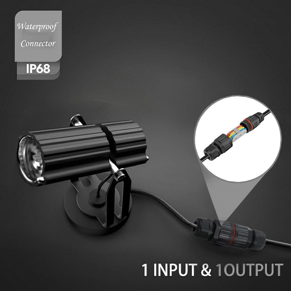 Set 2 conectori electrici tubulari ermetici pentru exterior – protecție umiditate  ip68, conexiune rapidă cu levier, 3 poli, cablu 4-10mm, onuvio®
